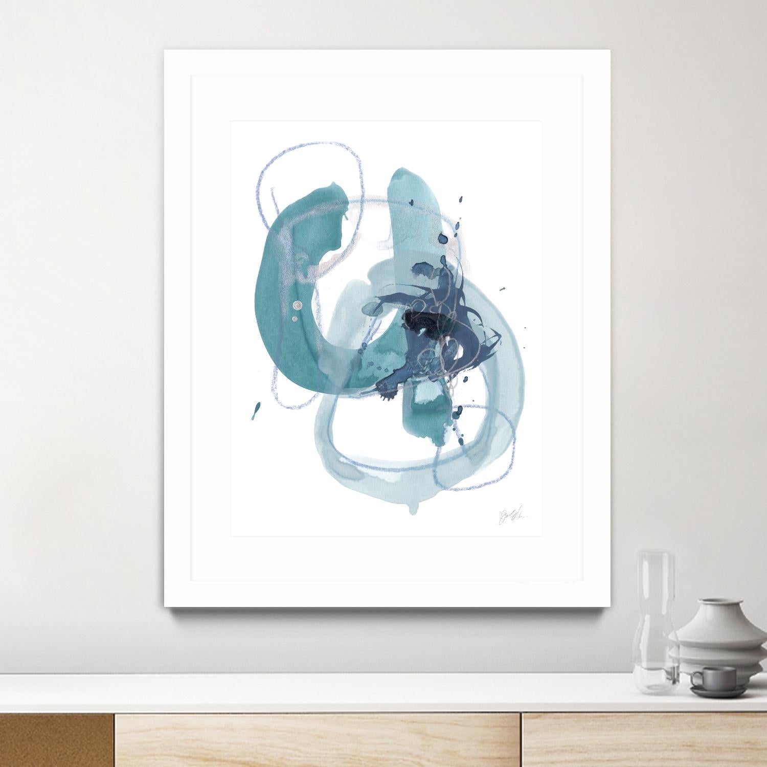 Aqua Orbit II by June Erica Vess on GIANT ART - blue abstract