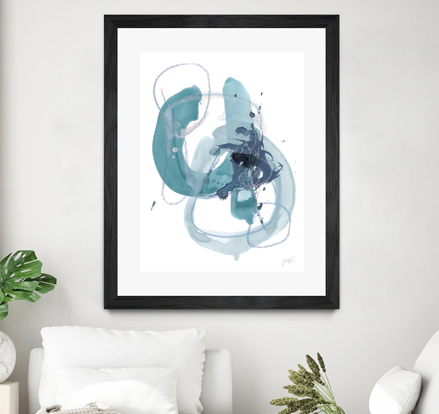 Aqua Orbit II by June Erica Vess on GIANT ART - blue abstract
