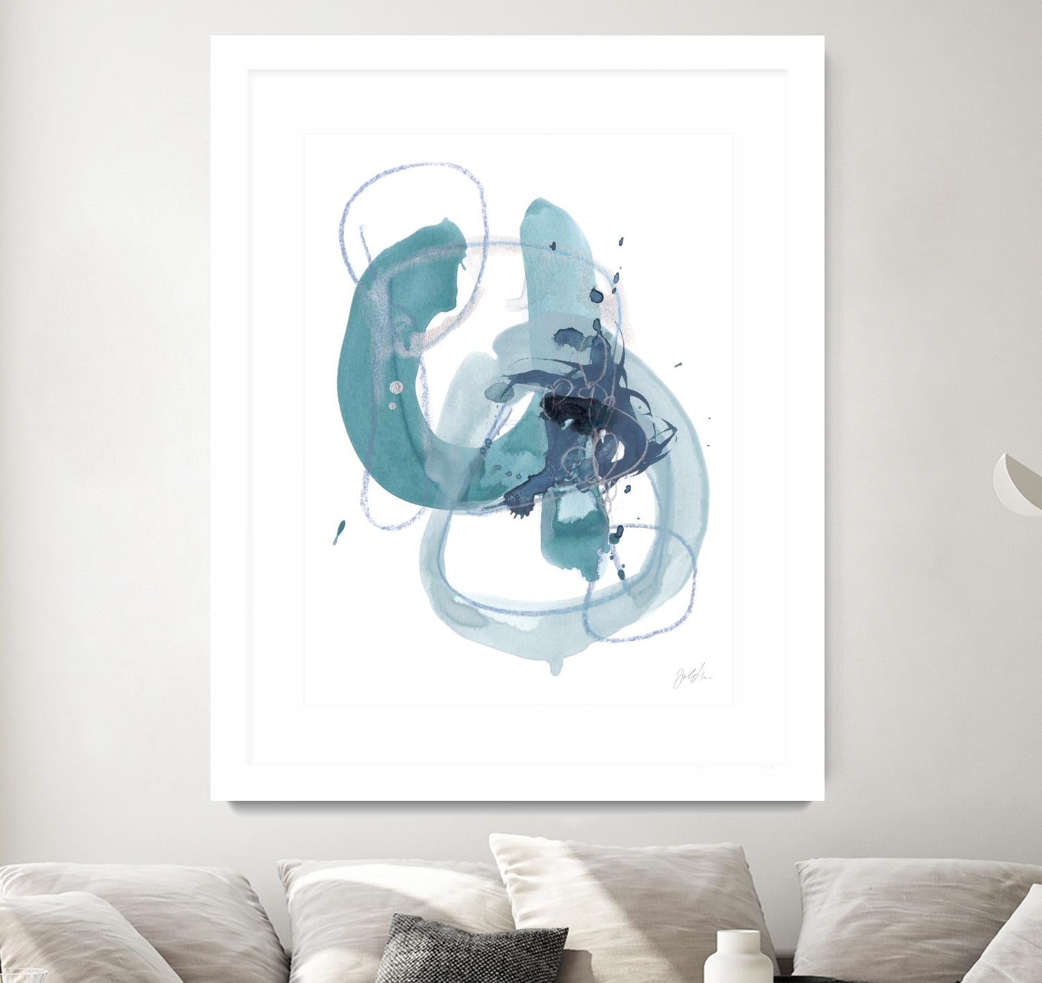 Aqua Orbit II by June Erica Vess on GIANT ART - blue abstract
