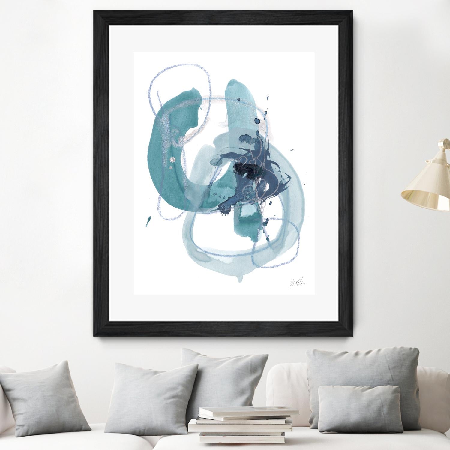 Aqua Orbit II by June Erica Vess on GIANT ART - blue abstract