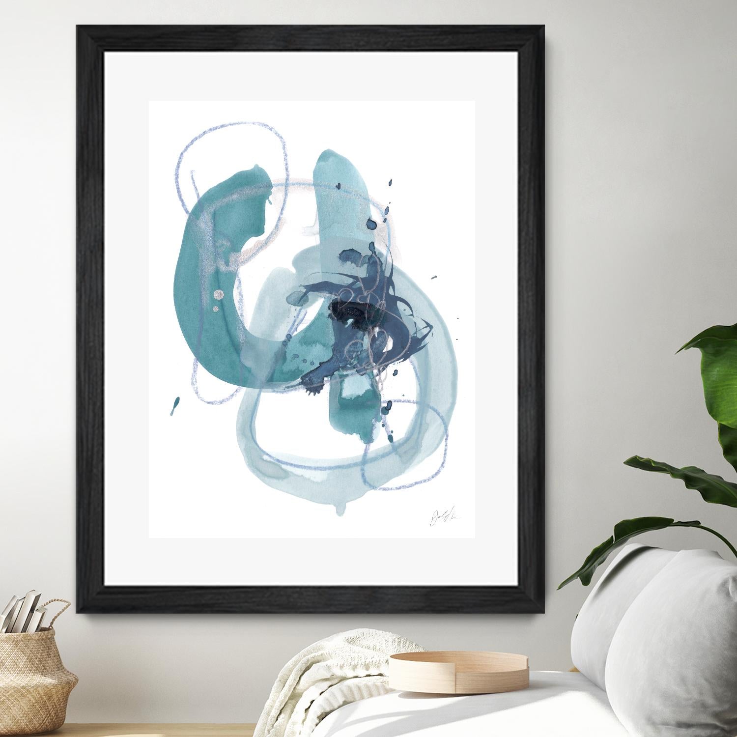 Aqua Orbit II by June Erica Vess on GIANT ART - blue abstract