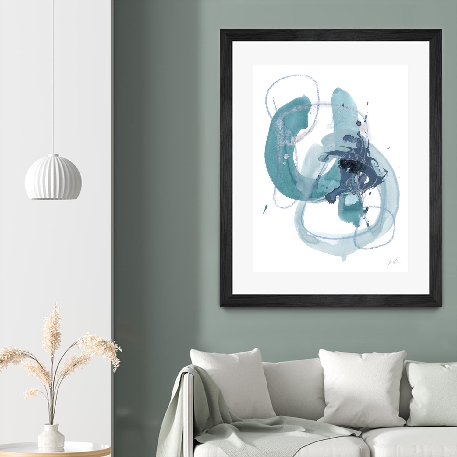 Aqua Orbit II by June Erica Vess on GIANT ART - blue abstract