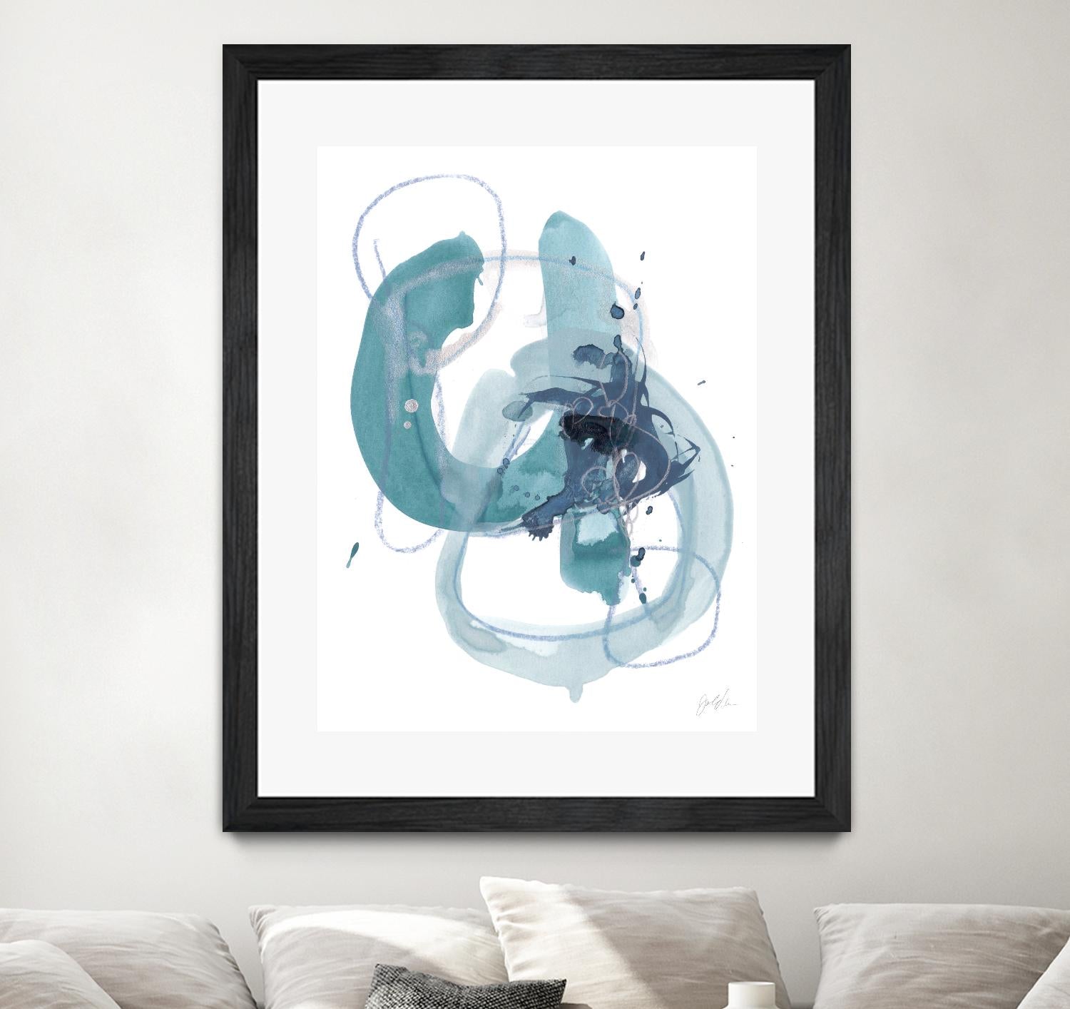 Aqua Orbit II by June Erica Vess on GIANT ART - blue abstract
