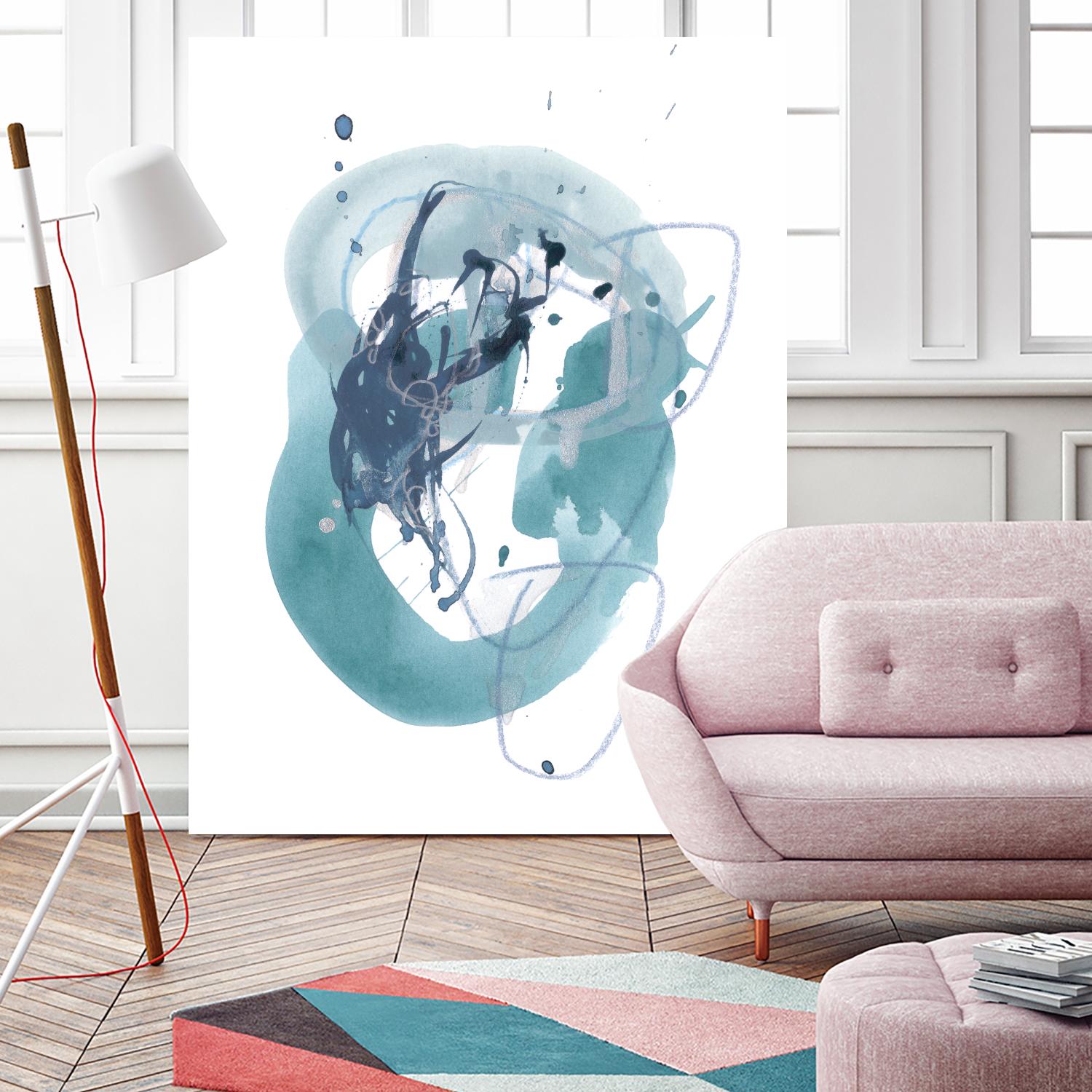 Aqua Orbit IV by June Erica Vess on GIANT ART - blue abstract