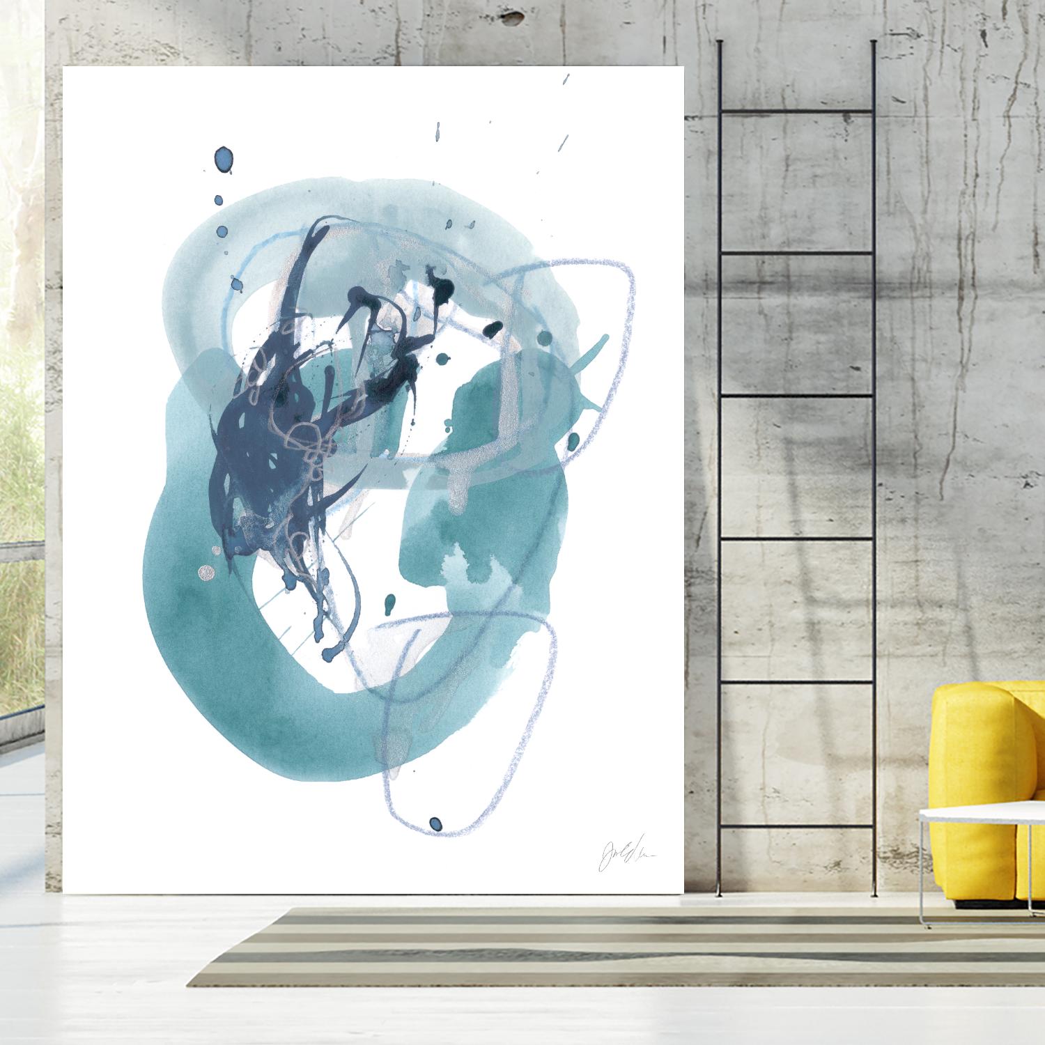 Aqua Orbit IV by June Erica Vess on GIANT ART - blue abstract