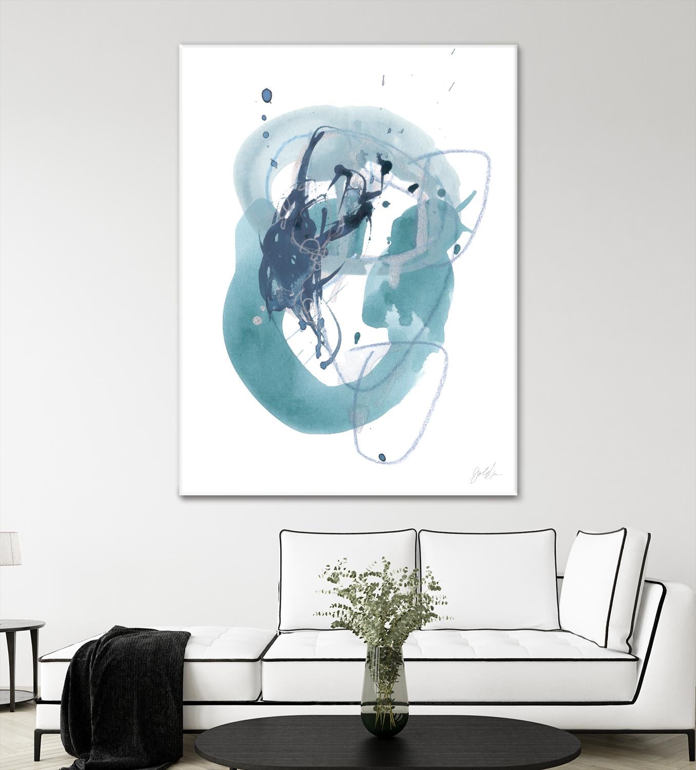 Aqua Orbit IV by June Erica Vess on GIANT ART - blue abstract