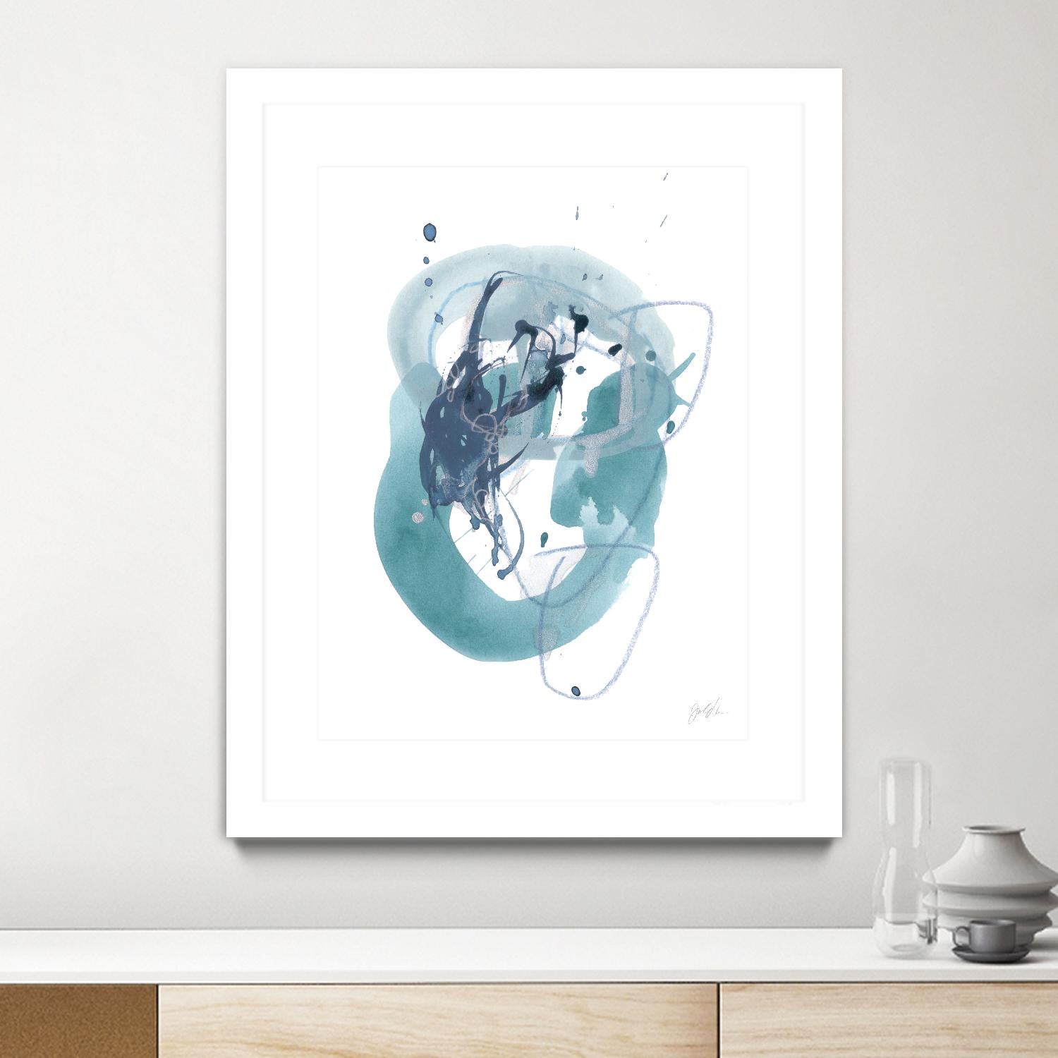 Aqua Orbit IV by June Erica Vess on GIANT ART - blue abstract