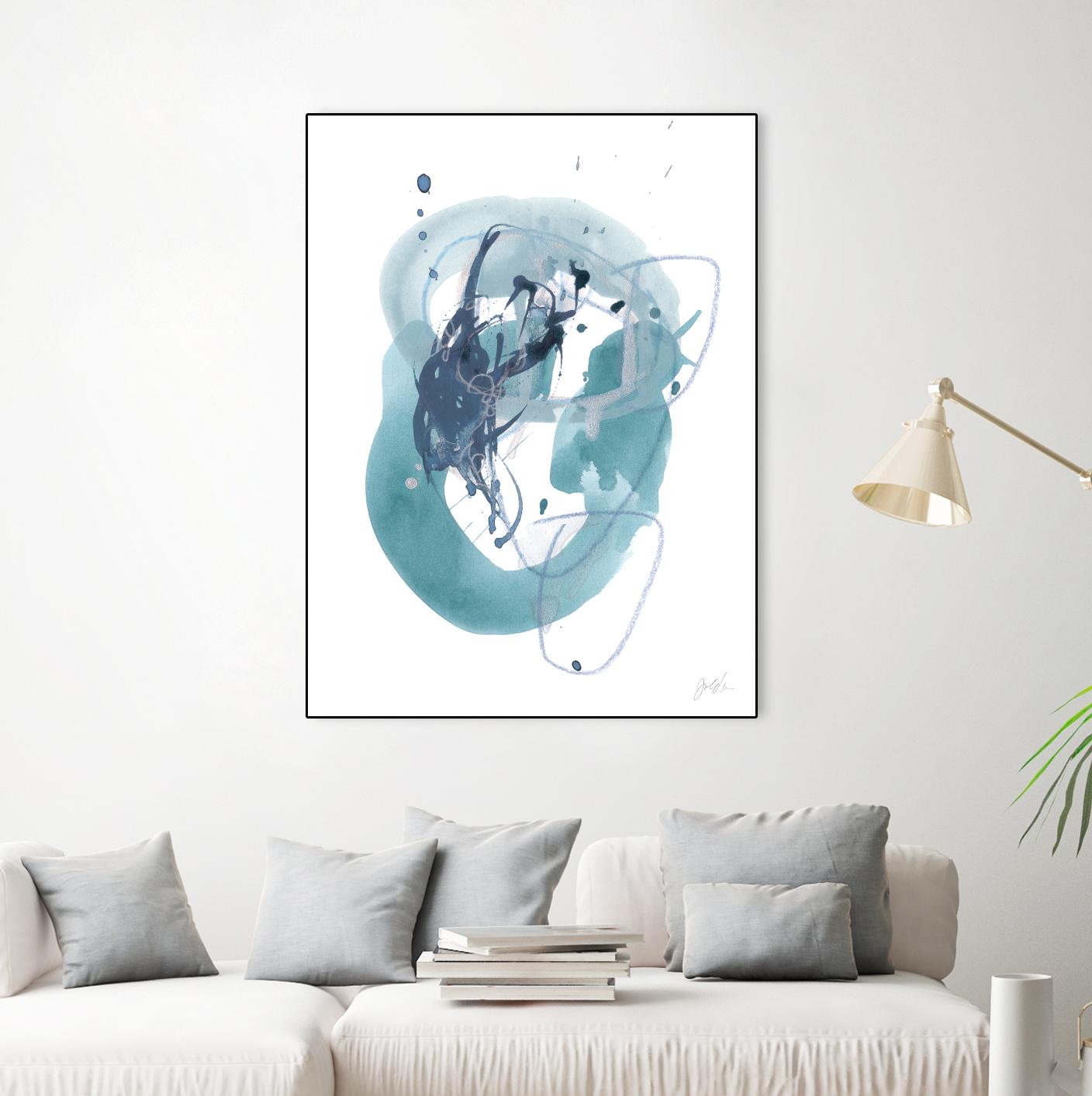 Aqua Orbit IV by June Erica Vess on GIANT ART - blue abstract