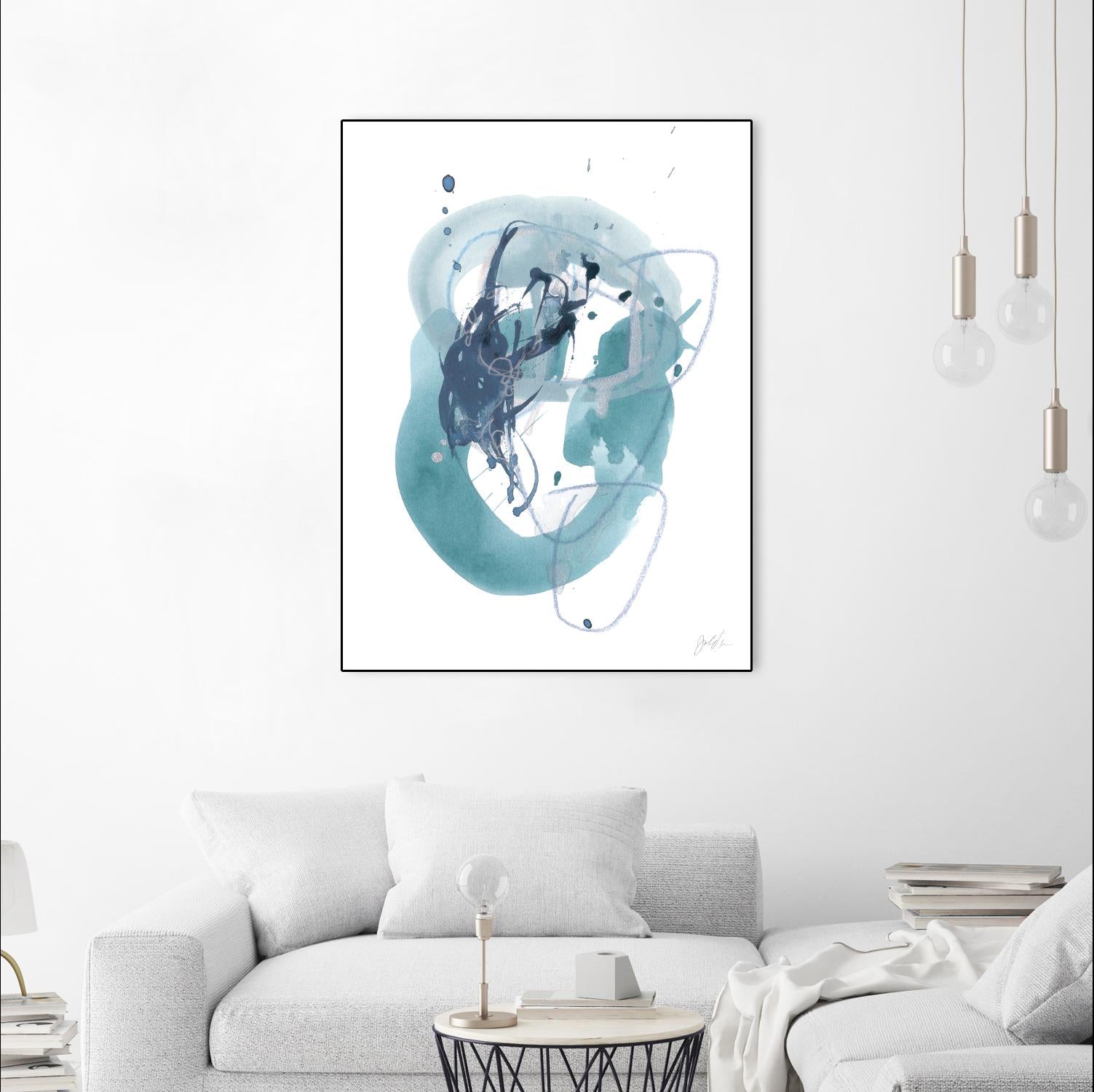 Aqua Orbit IV by June Erica Vess on GIANT ART - blue abstract