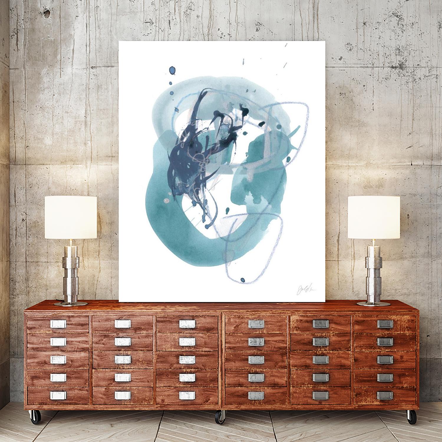 Aqua Orbit IV by June Erica Vess on GIANT ART - blue abstract