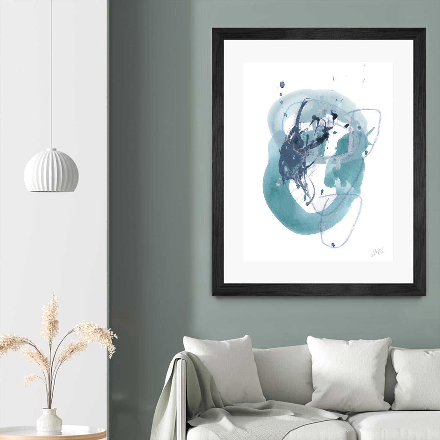 Aqua Orbit IV by June Erica Vess on GIANT ART - blue abstract