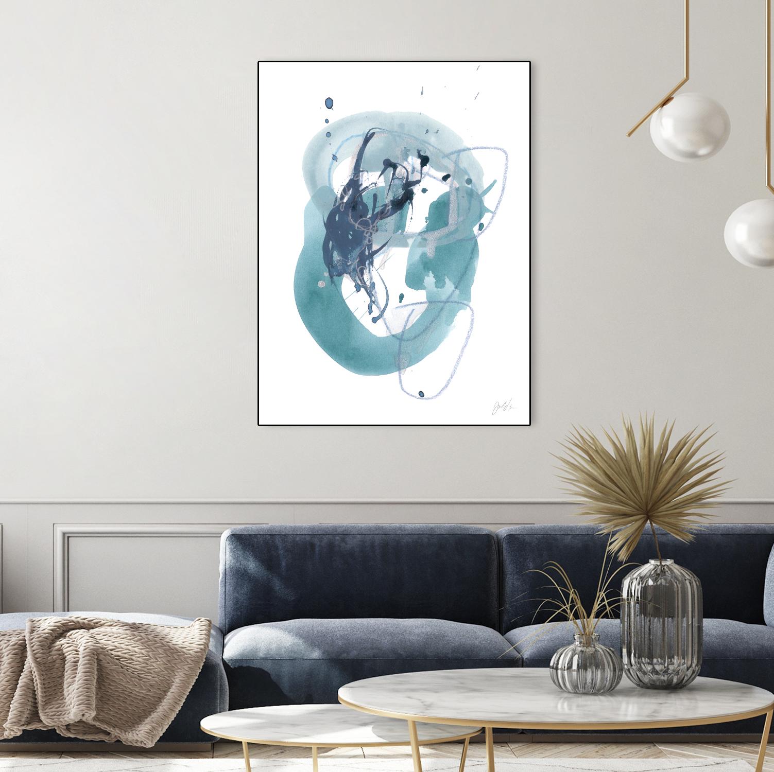 Aqua Orbit IV by June Erica Vess on GIANT ART - blue abstract