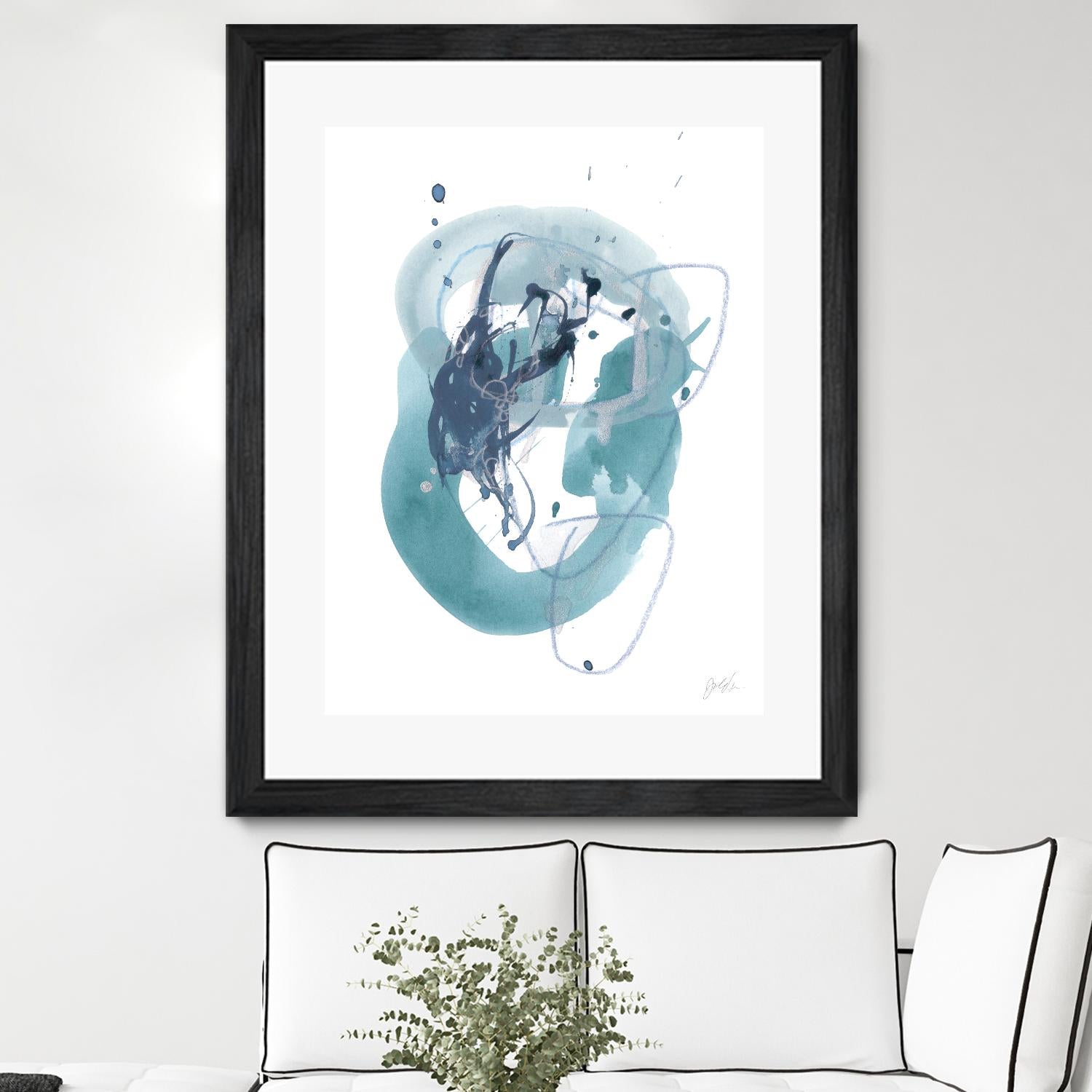 Aqua Orbit IV by June Erica Vess on GIANT ART - blue abstract