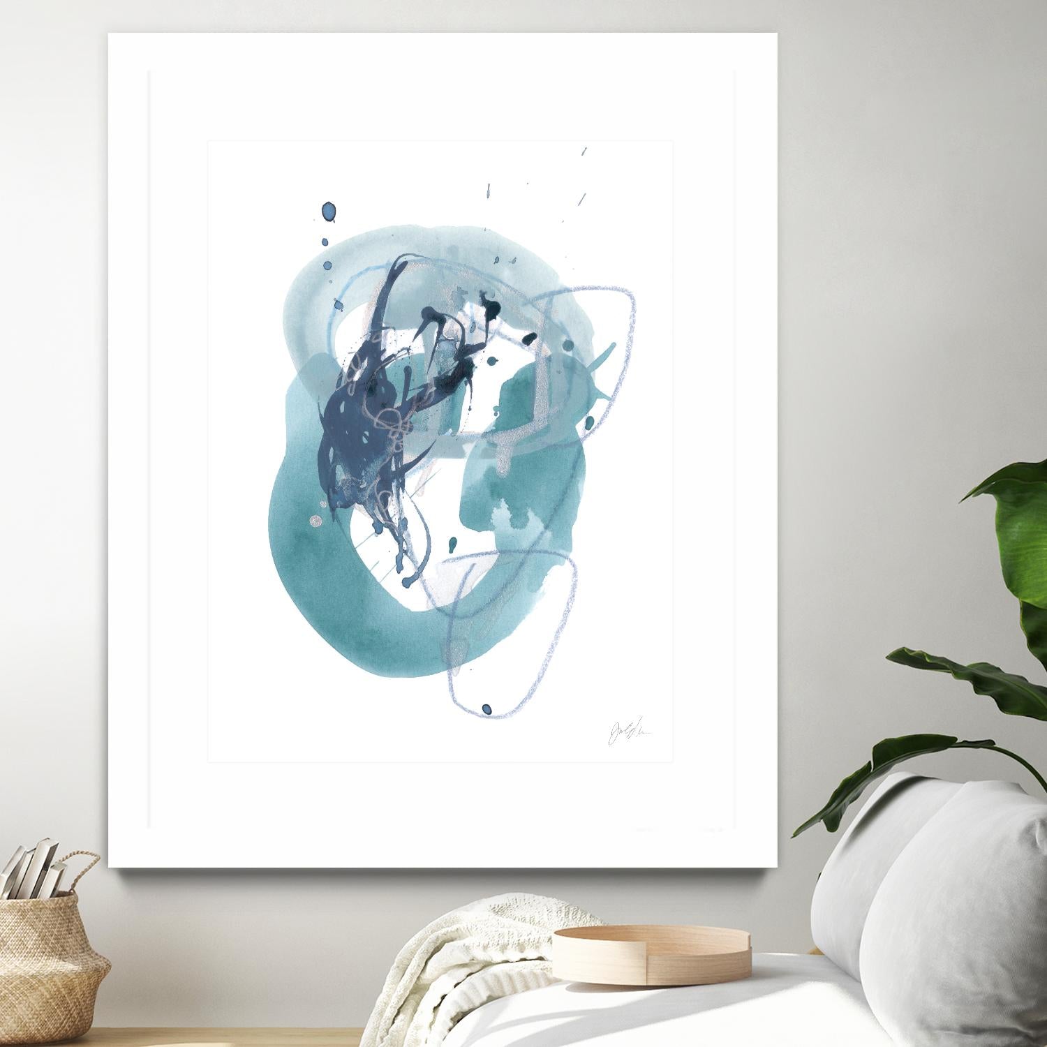 Aqua Orbit IV by June Erica Vess on GIANT ART - blue abstract