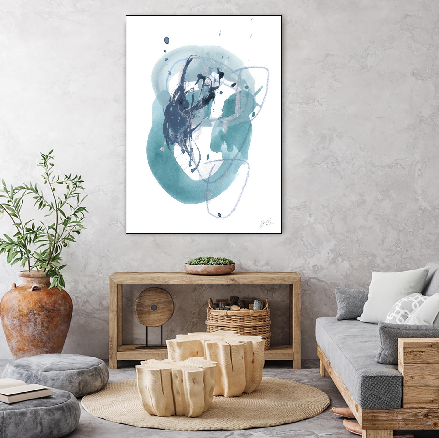 Aqua Orbit IV by June Erica Vess on GIANT ART - blue abstract