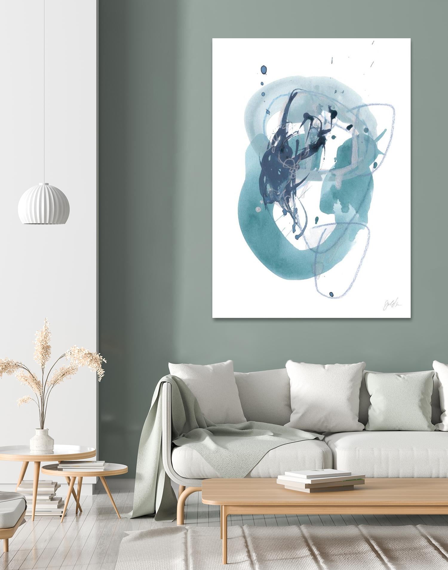 Aqua Orbit IV by June Erica Vess on GIANT ART - blue abstract