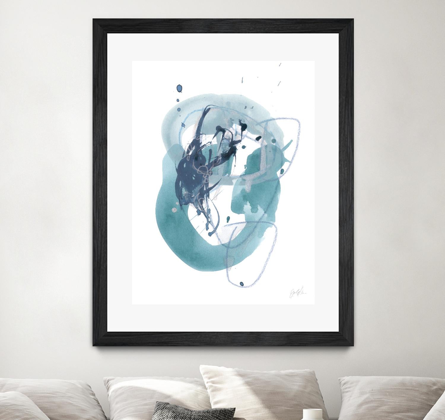 Aqua Orbit IV by June Erica Vess on GIANT ART - blue abstract