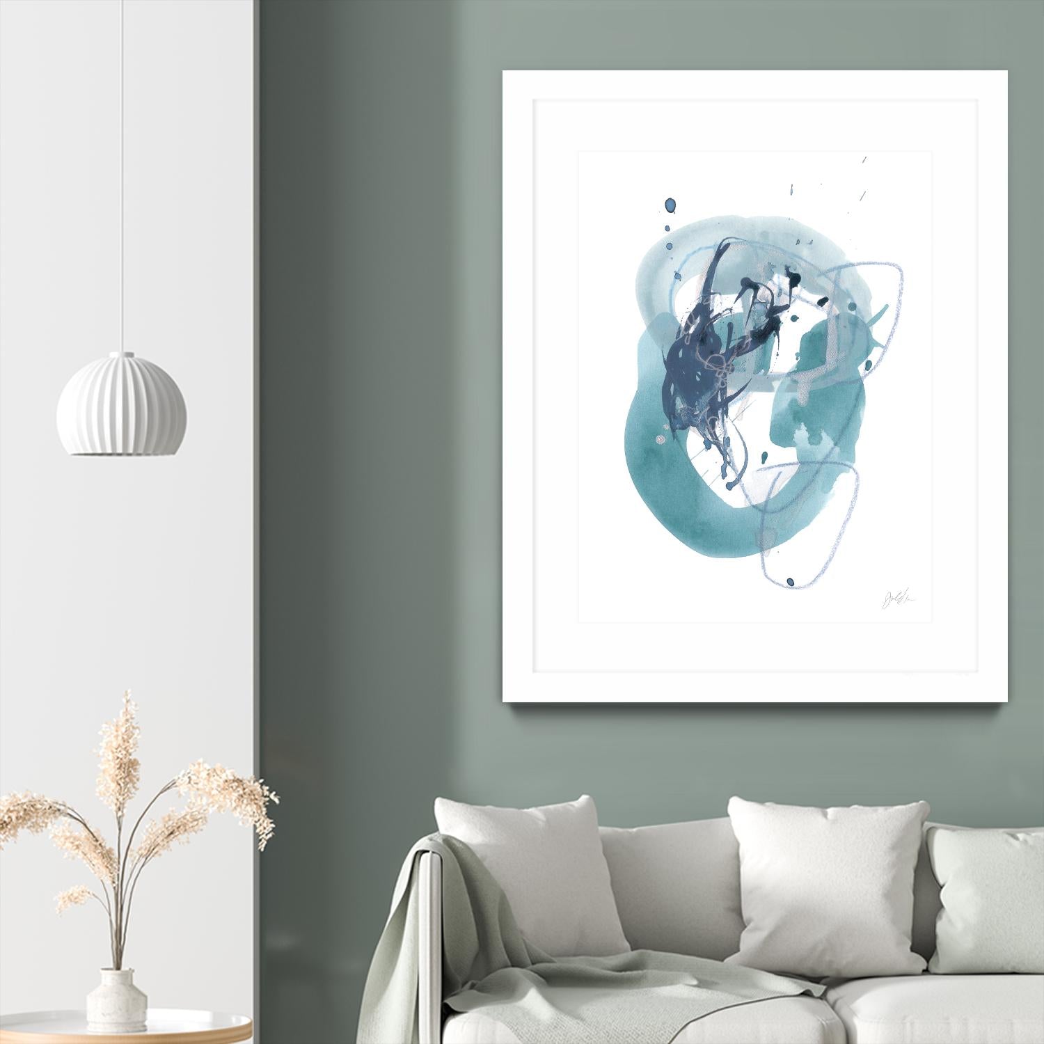 Aqua Orbit IV by June Erica Vess on GIANT ART - blue abstract