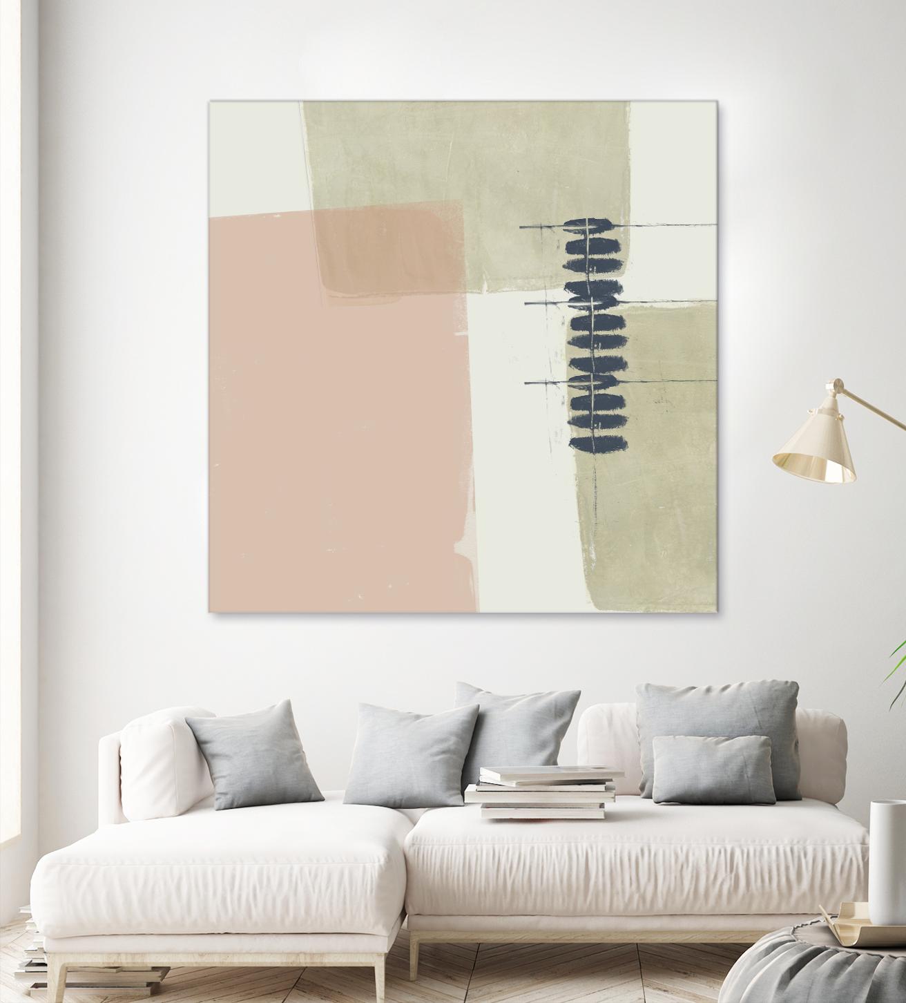 Monotype Abstraction II by Jennifer Goldberger on GIANT ART - pink abstract