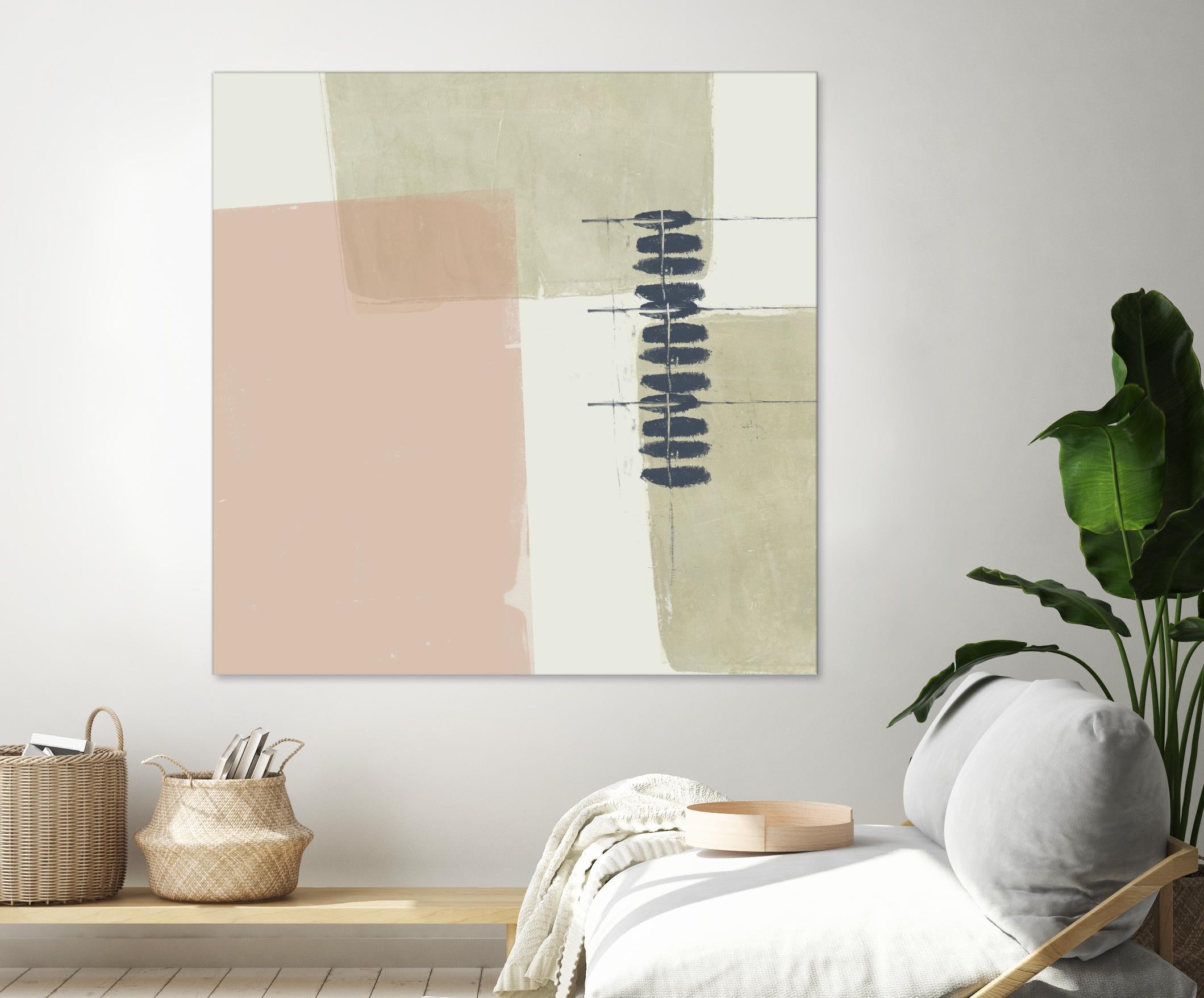 Monotype Abstraction II by Jennifer Goldberger on GIANT ART - pink abstract