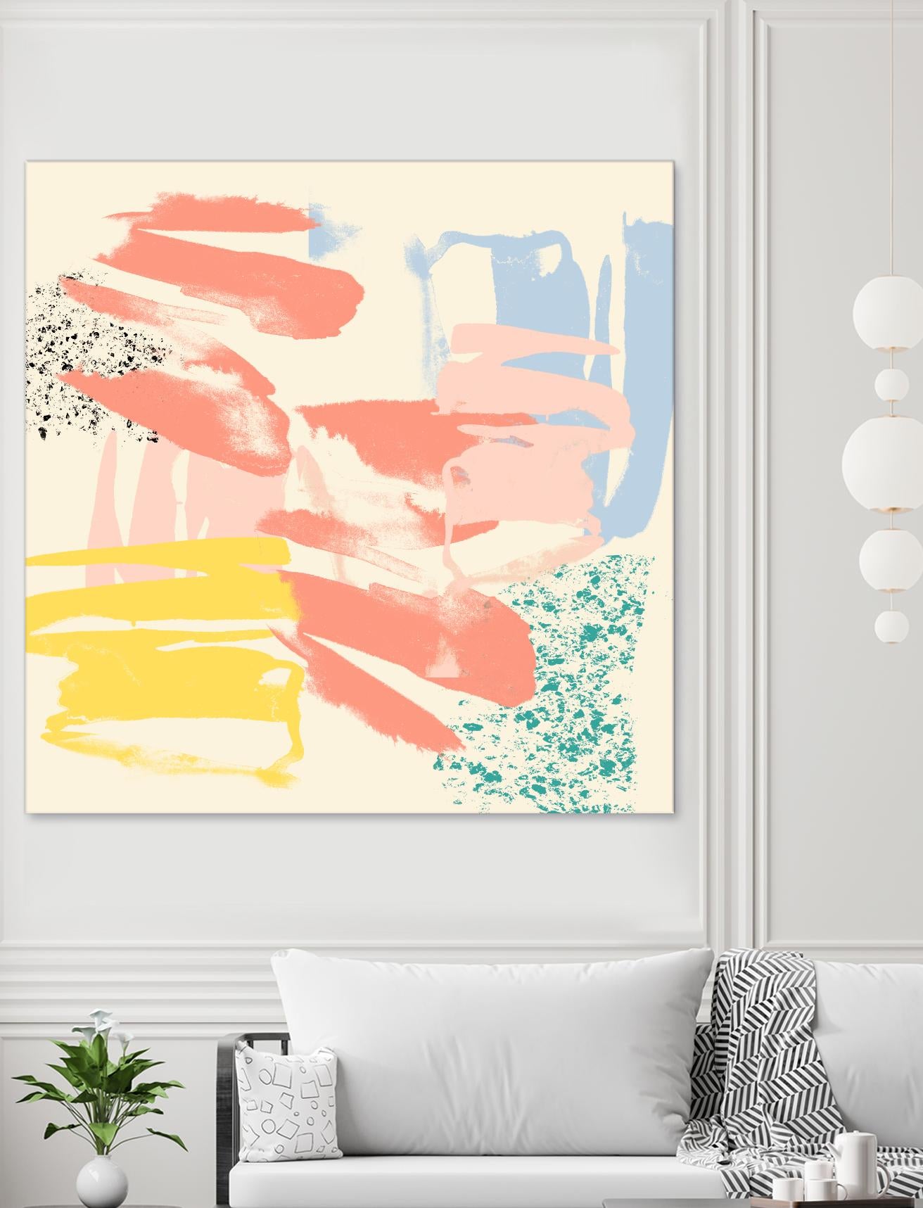Retro Op II by Jennifer Goldberger on GIANT ART - pink abstract