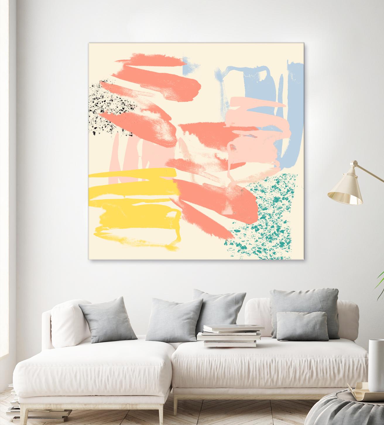 Retro Op II by Jennifer Goldberger on GIANT ART - pink abstract