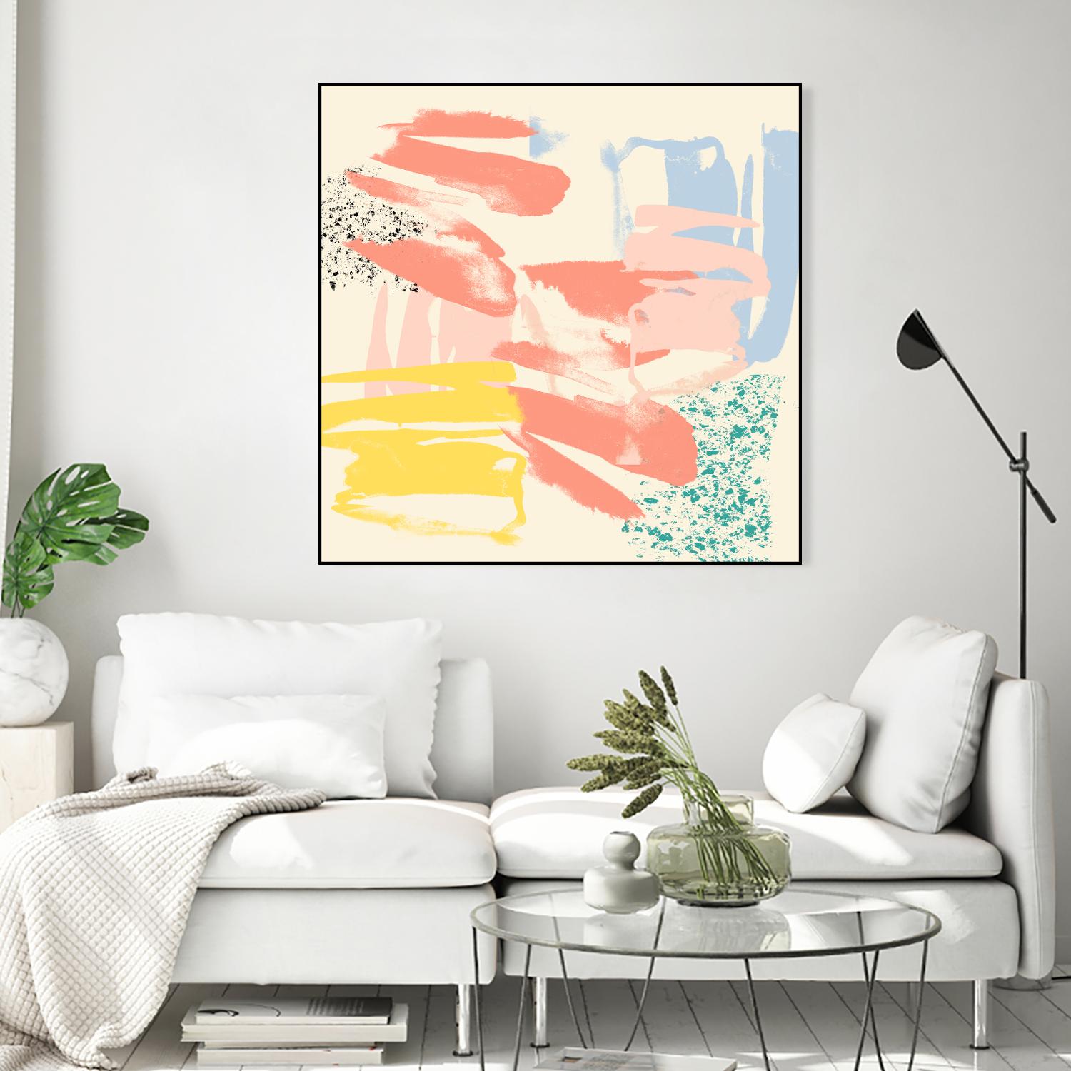 Retro Op II by Jennifer Goldberger on GIANT ART - pink abstract