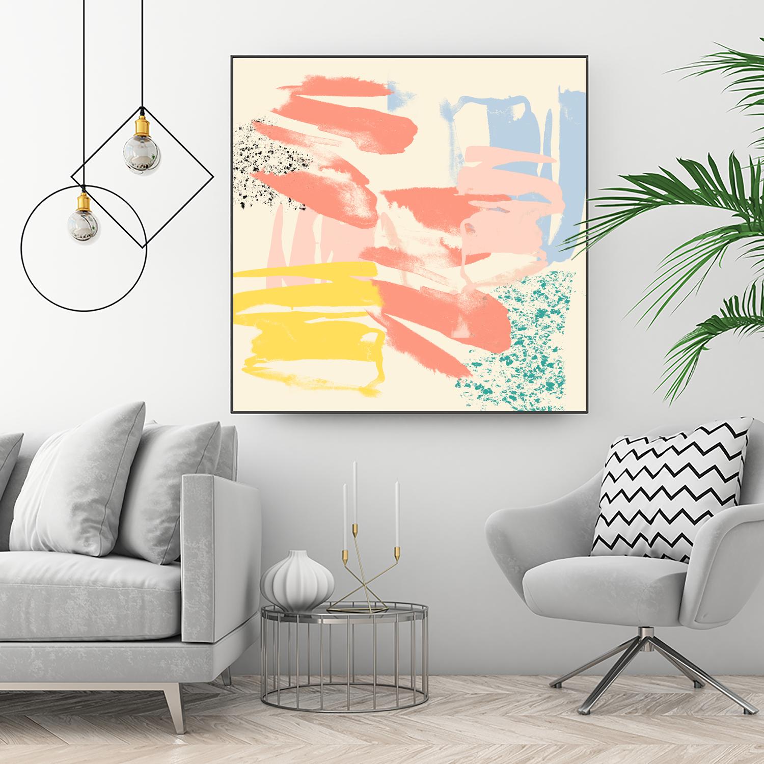 Retro Op II by Jennifer Goldberger on GIANT ART - pink abstract