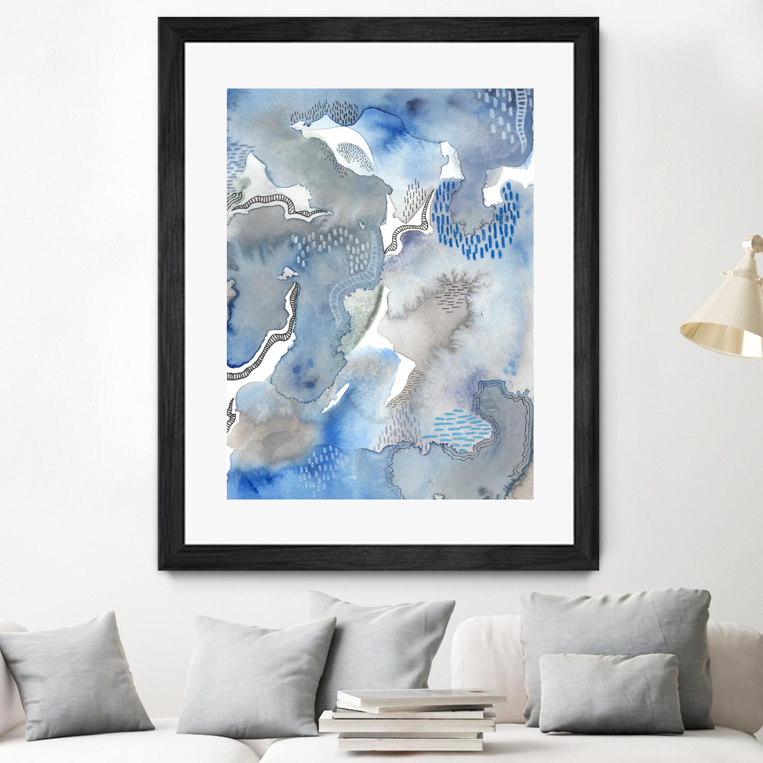 Subtle Blues II by Regina Moore on GIANT ART - blue abstract