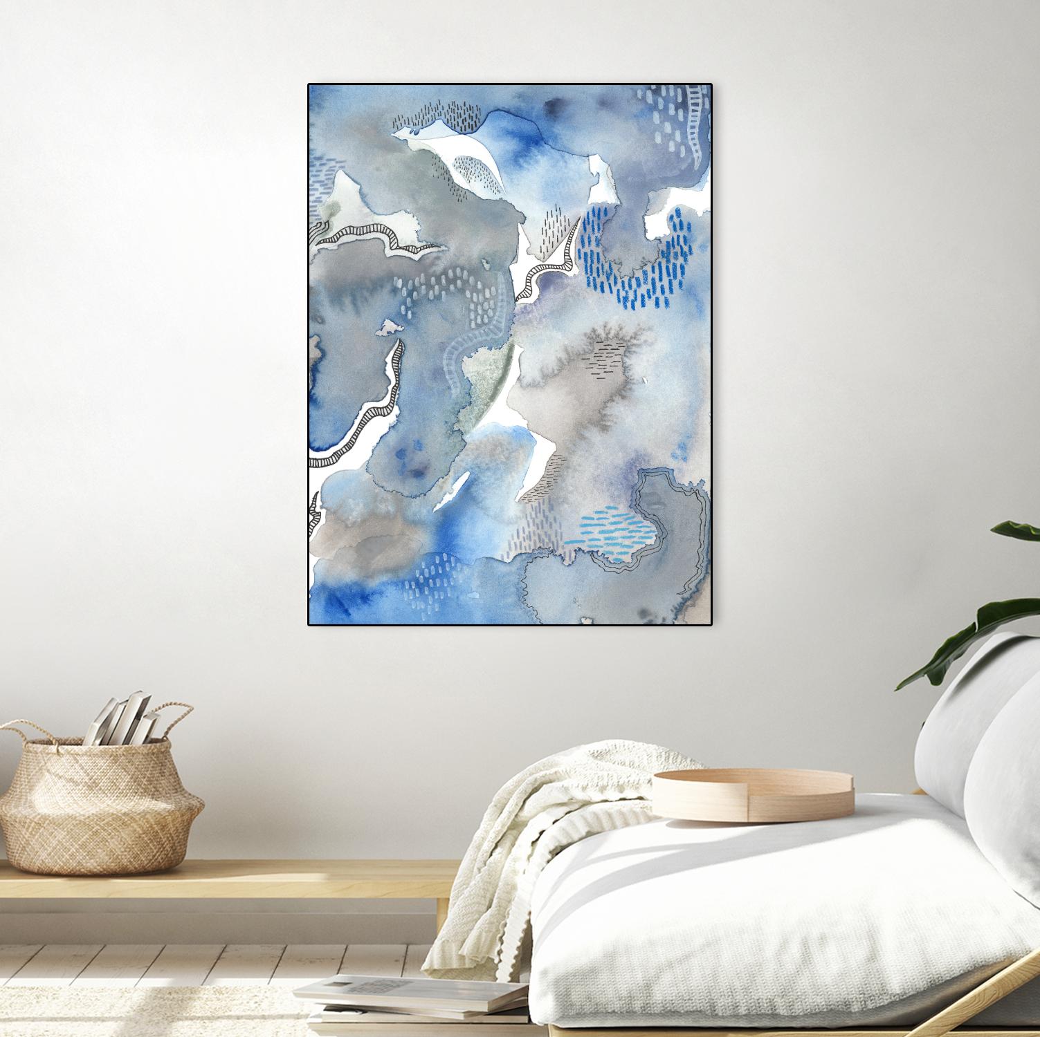 Subtle Blues II by Regina Moore on GIANT ART - blue abstract