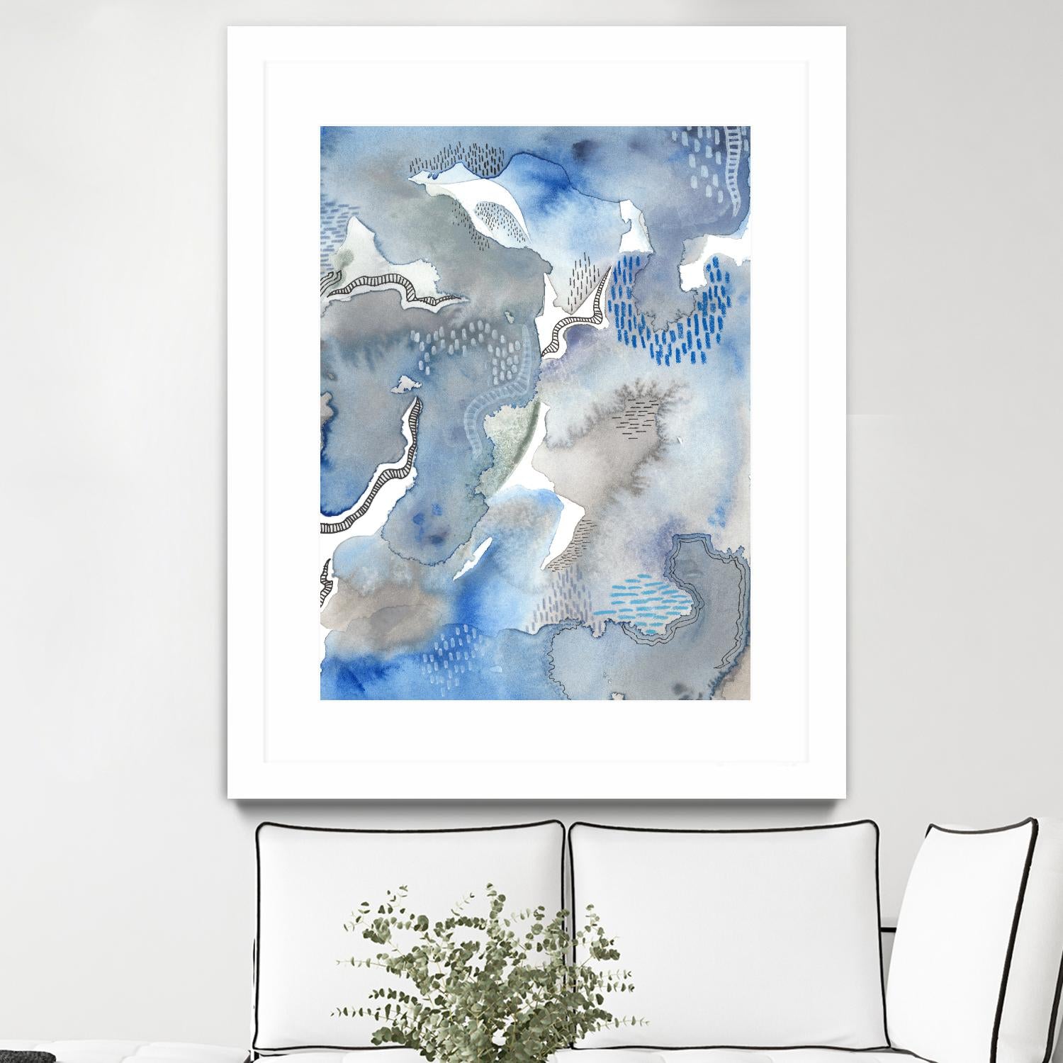 Subtle Blues II by Regina Moore on GIANT ART - blue abstract