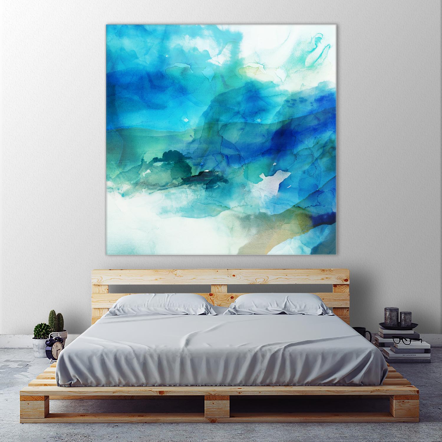 Ephemeral Blue I by Sisa Jasper on GIANT ART - blue abstract