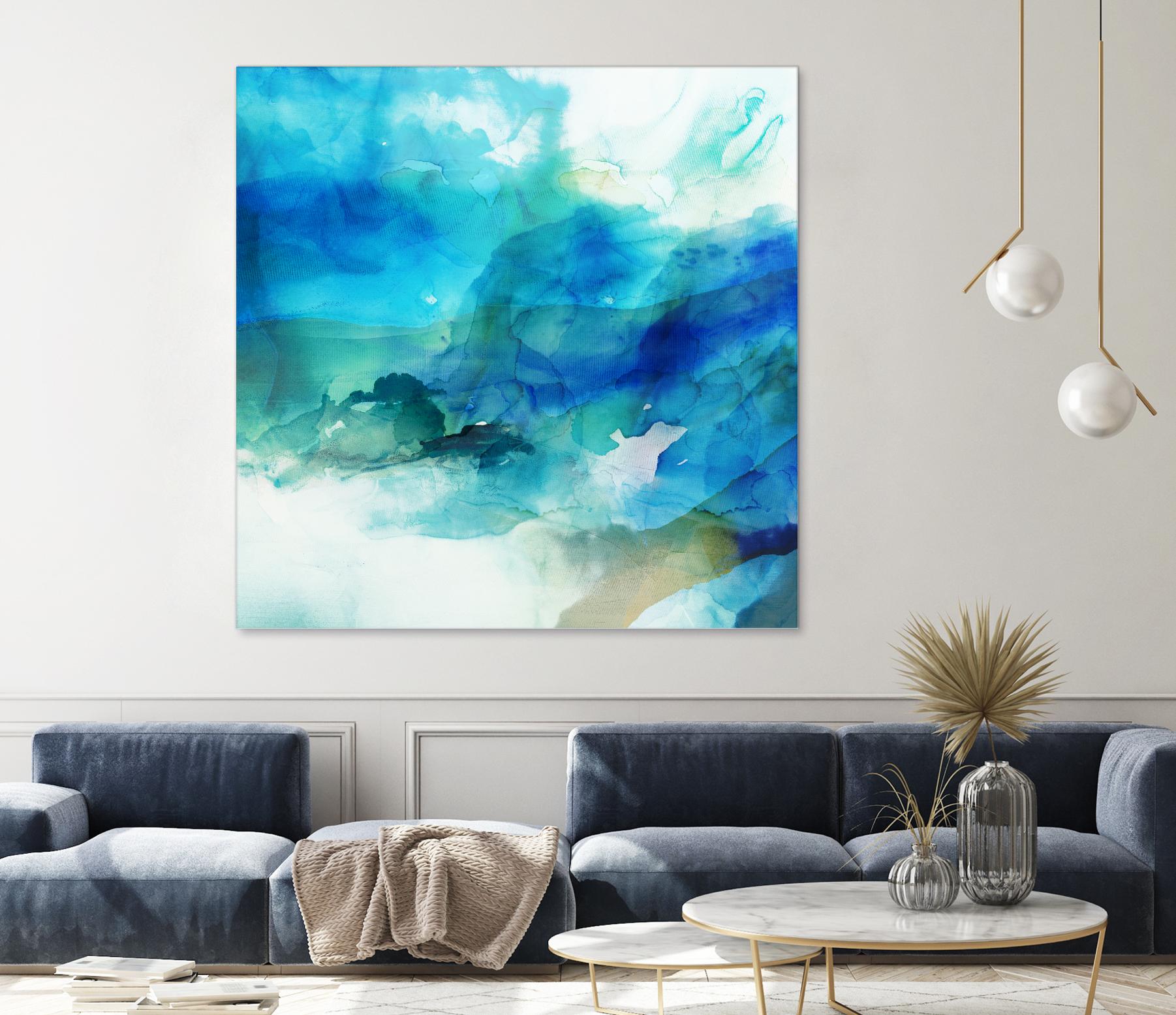 Ephemeral Blue I by Sisa Jasper on GIANT ART - blue abstract