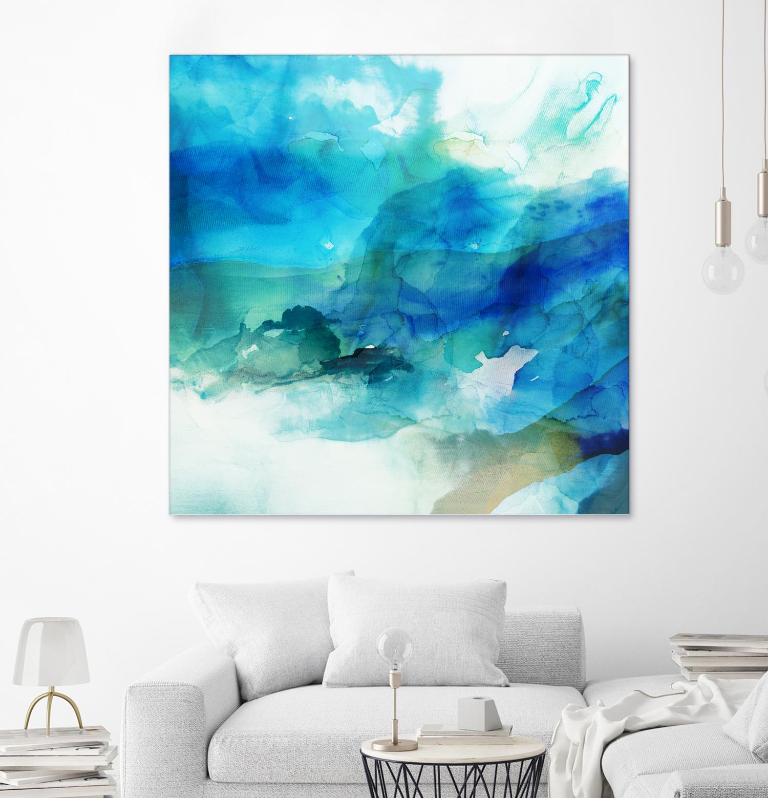 Ephemeral Blue I by Sisa Jasper on GIANT ART - blue abstract