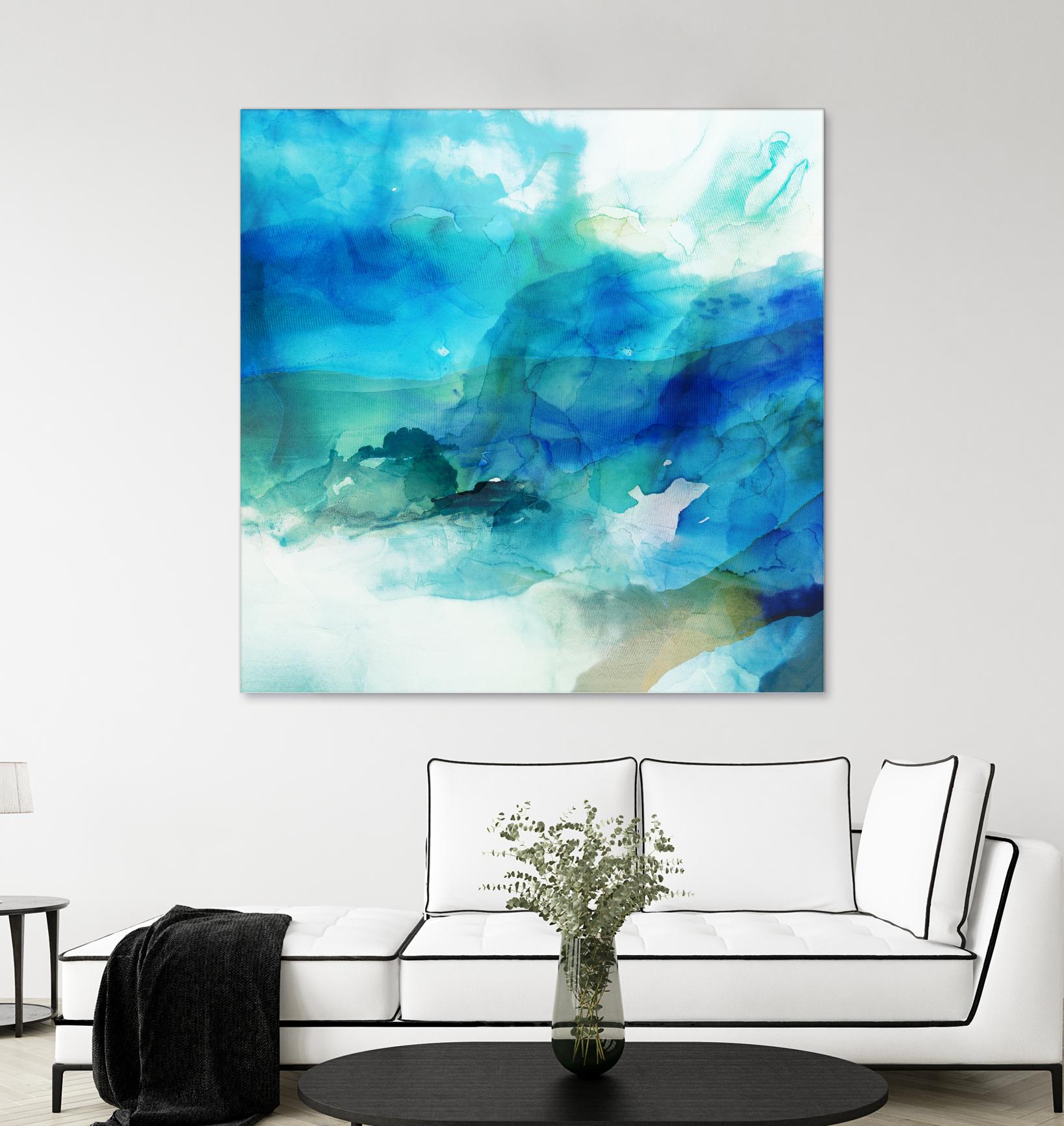 Ephemeral Blue I by Sisa Jasper on GIANT ART - blue abstract