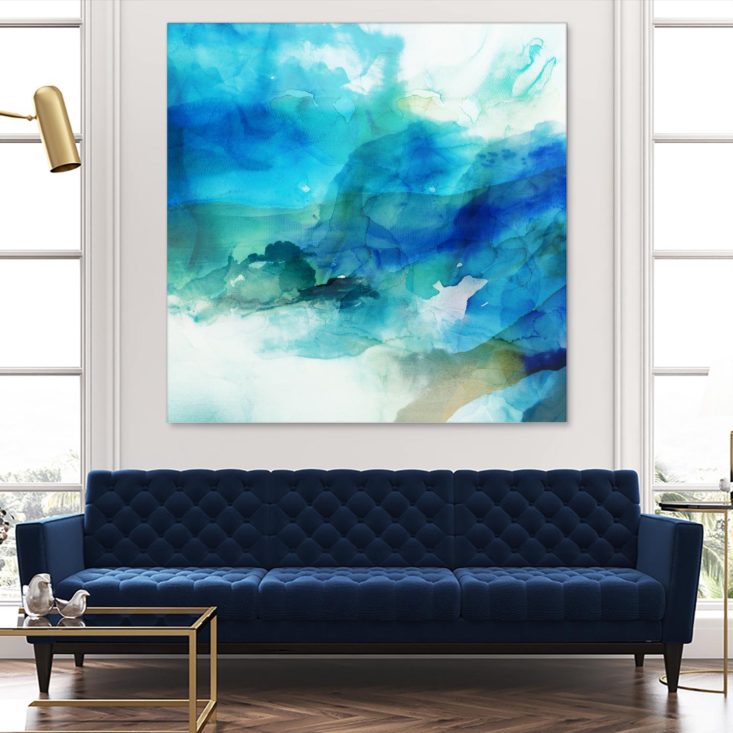 Ephemeral Blue I by Sisa Jasper on GIANT ART - blue abstract