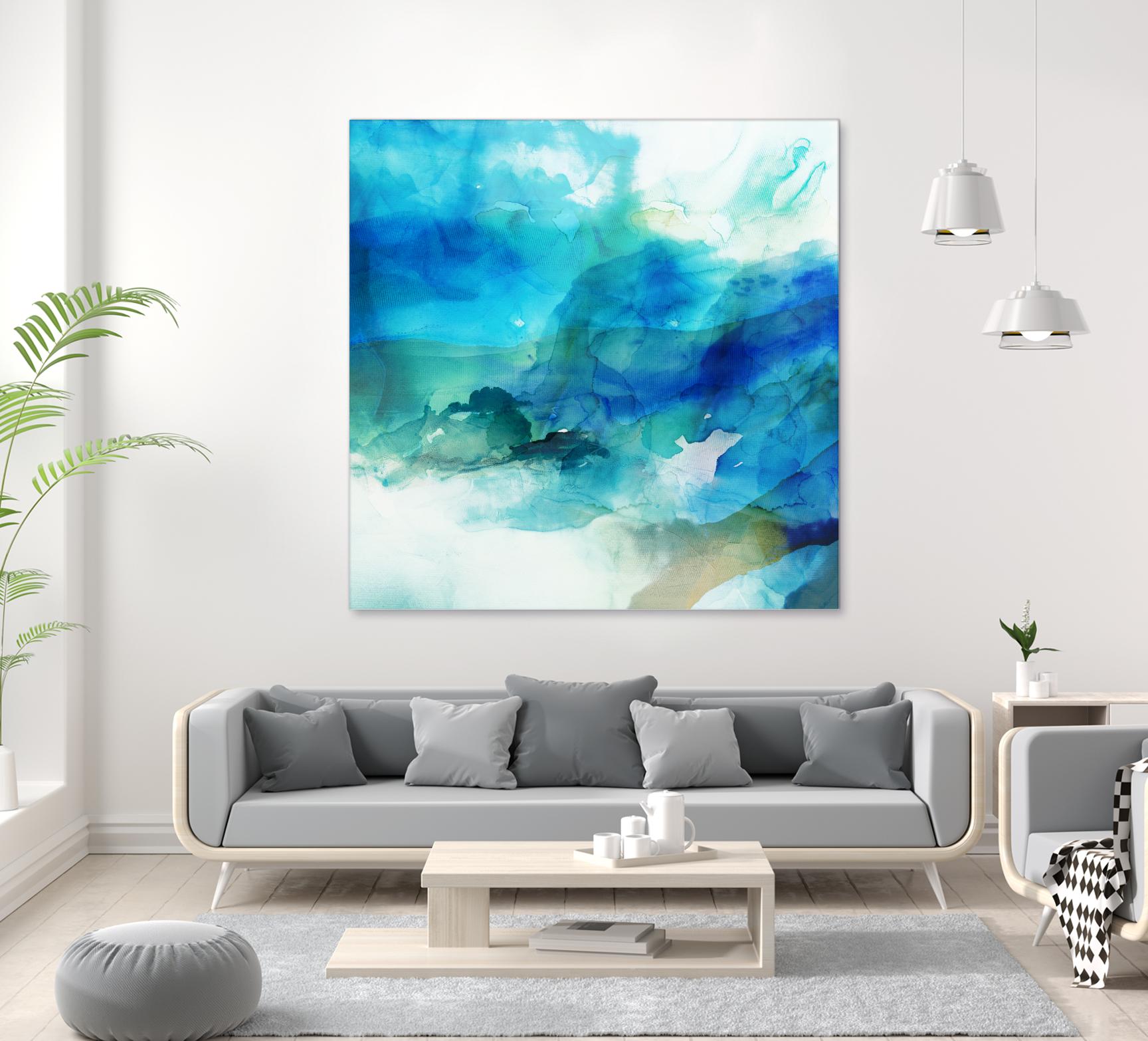 Ephemeral Blue I by Sisa Jasper on GIANT ART - blue abstract