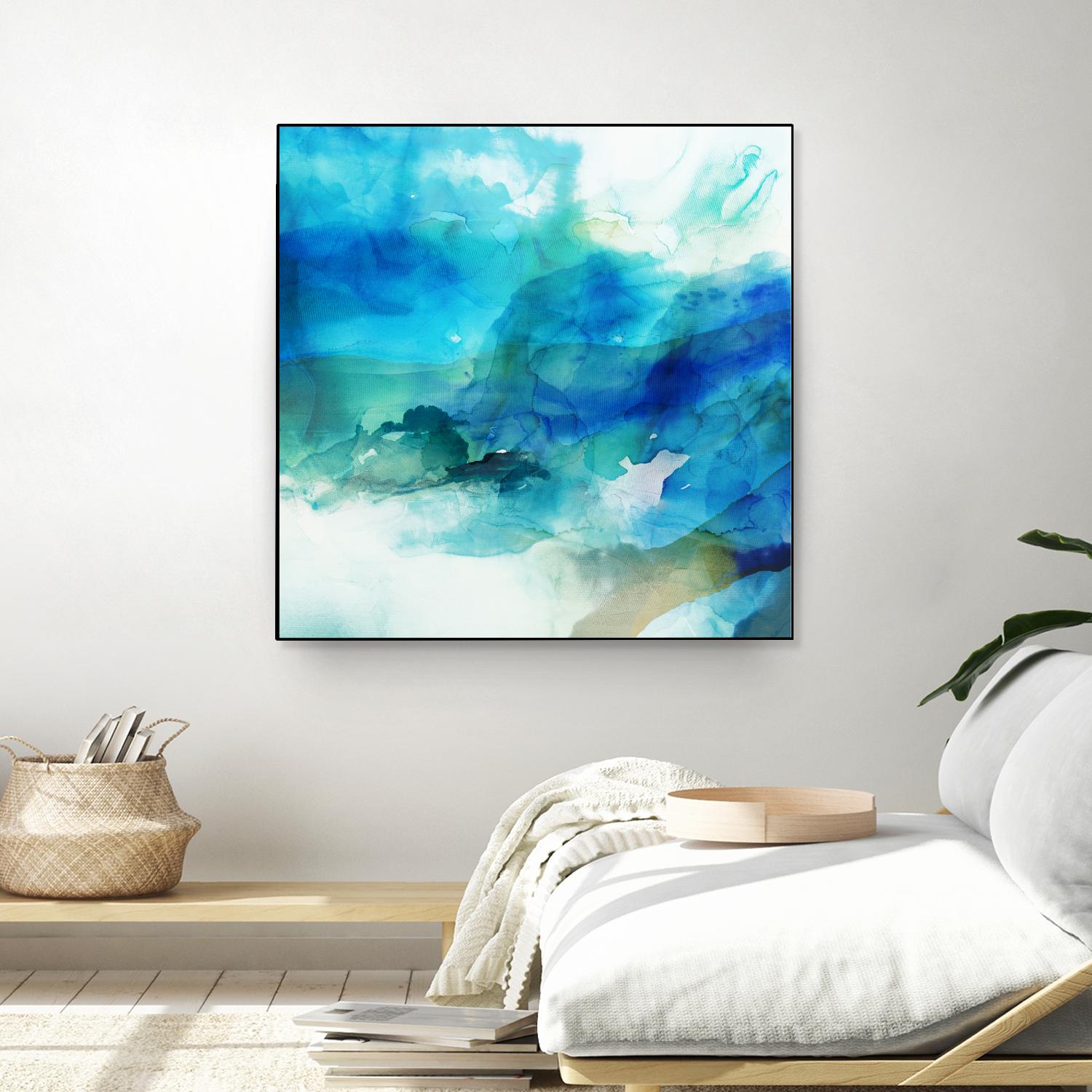 Ephemeral Blue I by Sisa Jasper on GIANT ART - blue abstract
