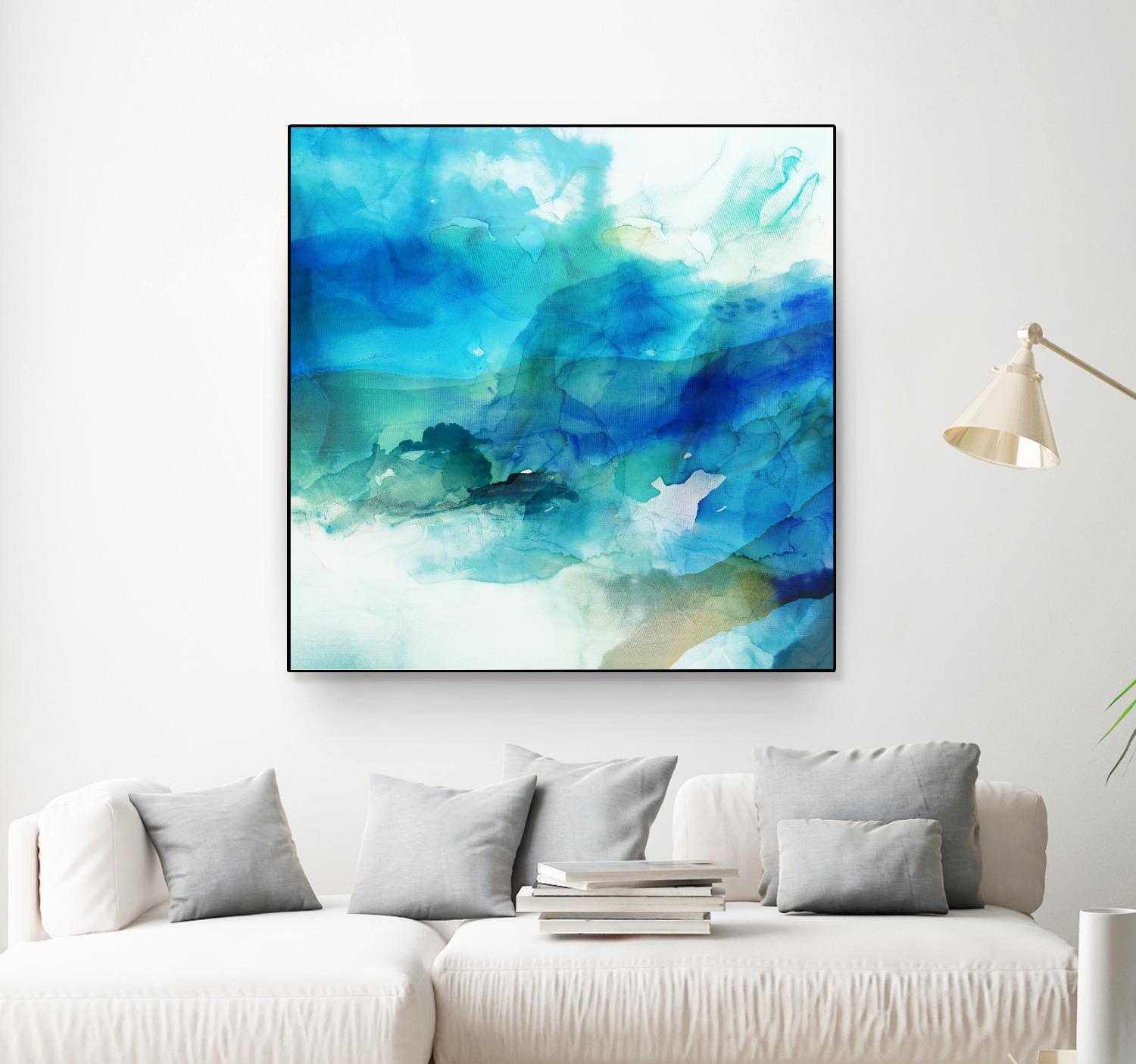 Ephemeral Blue I by Sisa Jasper on GIANT ART - blue abstract