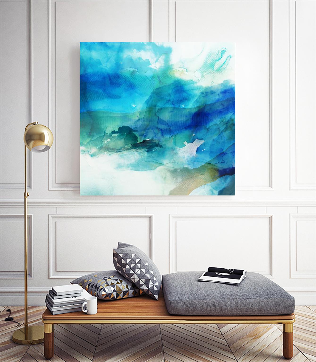 Ephemeral Blue I by Sisa Jasper on GIANT ART - blue abstract