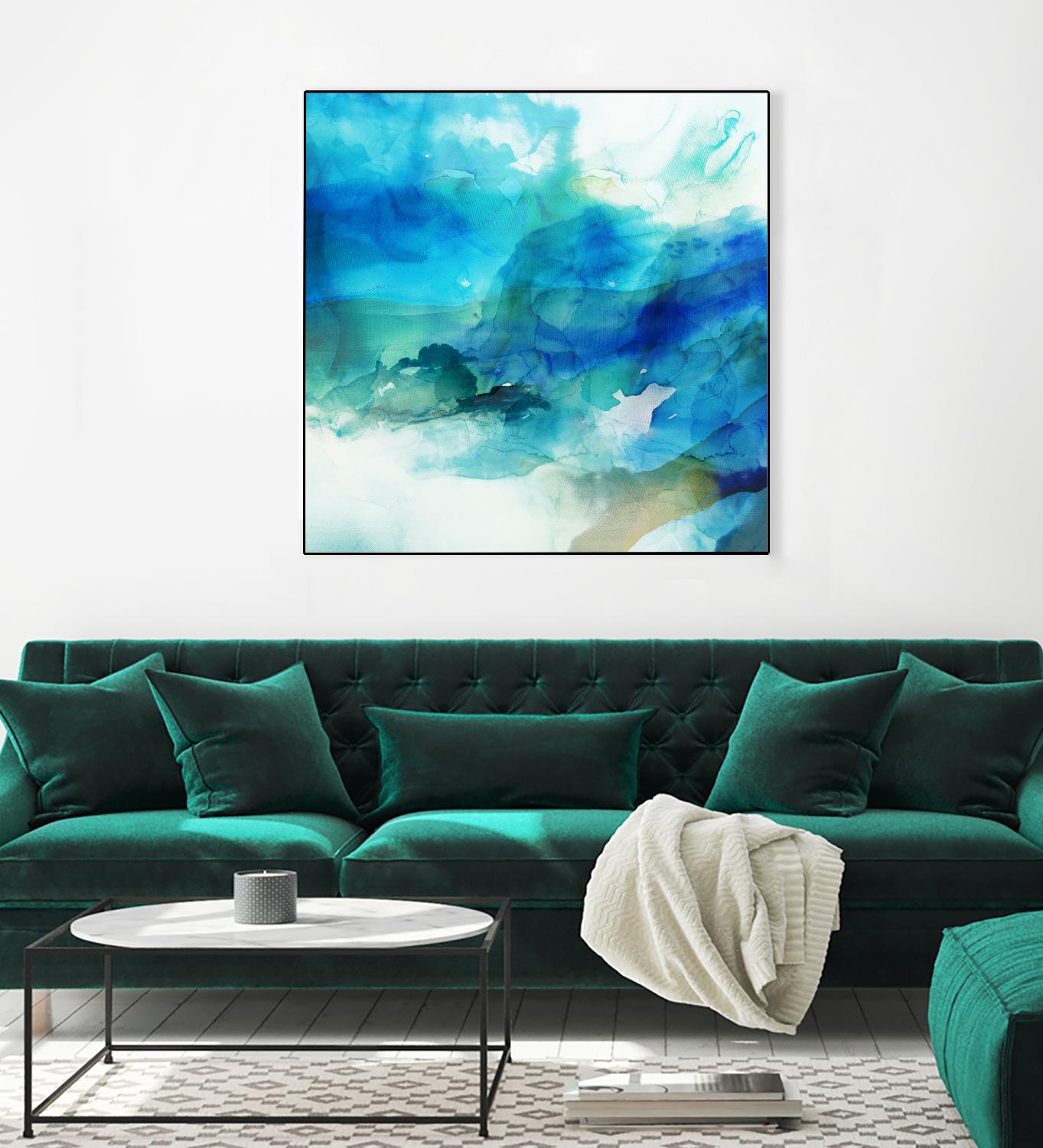 Ephemeral Blue I by Sisa Jasper on GIANT ART - blue abstract