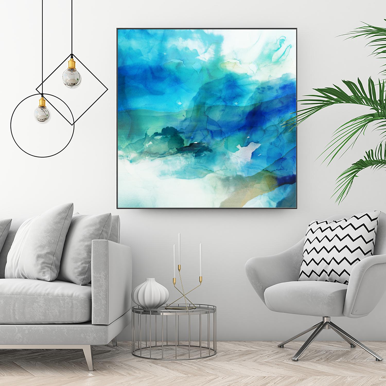 Ephemeral Blue I by Sisa Jasper on GIANT ART - blue abstract