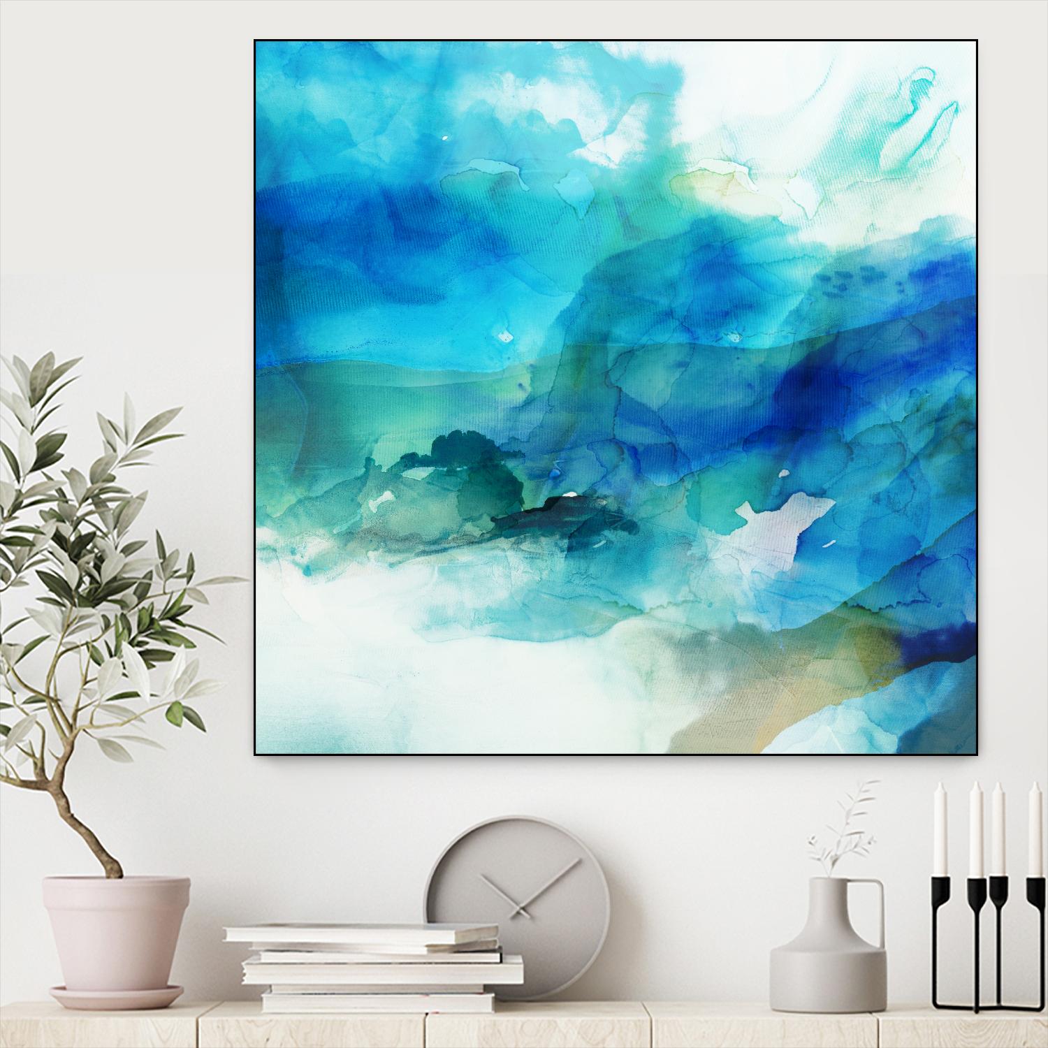 Ephemeral Blue I by Sisa Jasper on GIANT ART - blue abstract