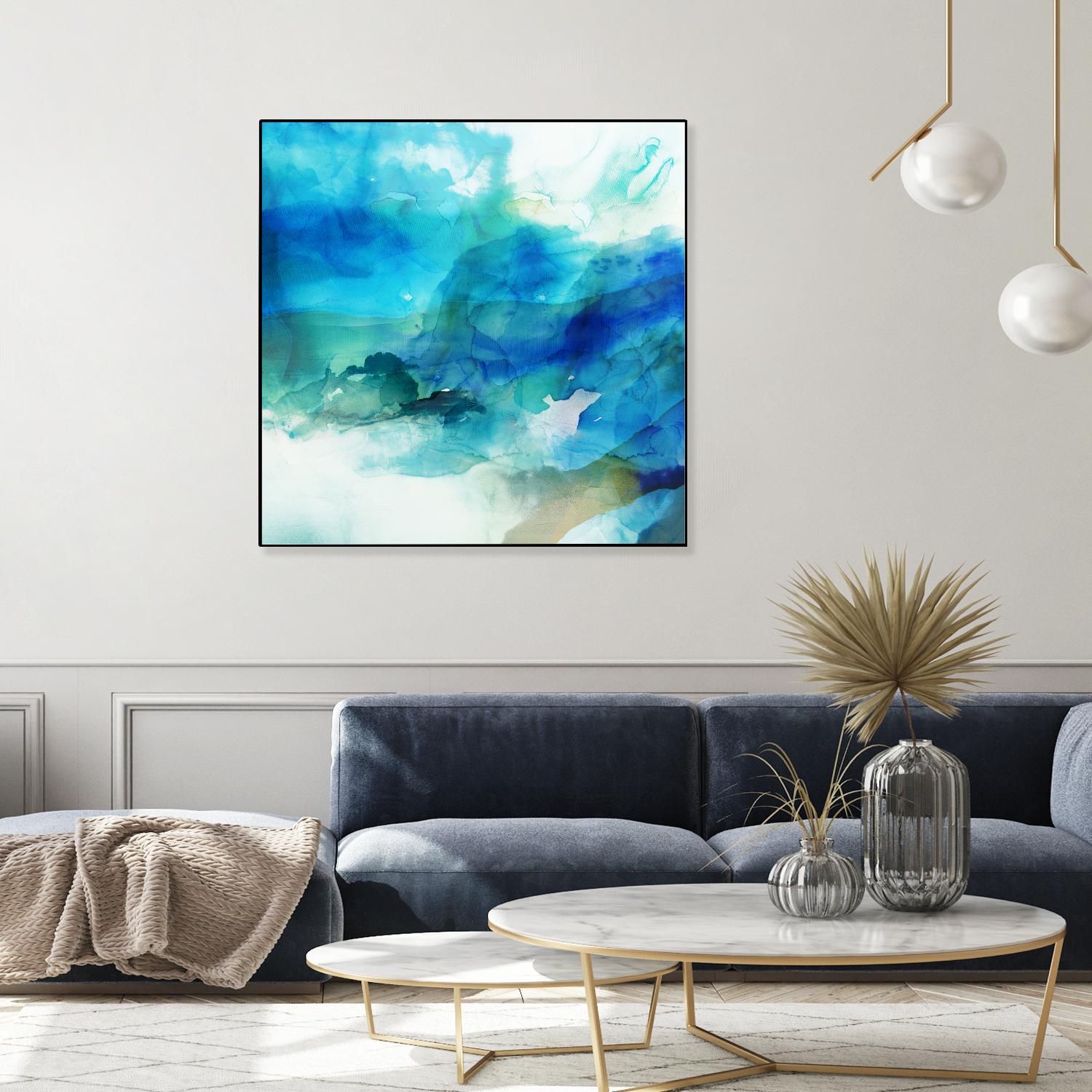 Ephemeral Blue I by Sisa Jasper on GIANT ART - blue abstract