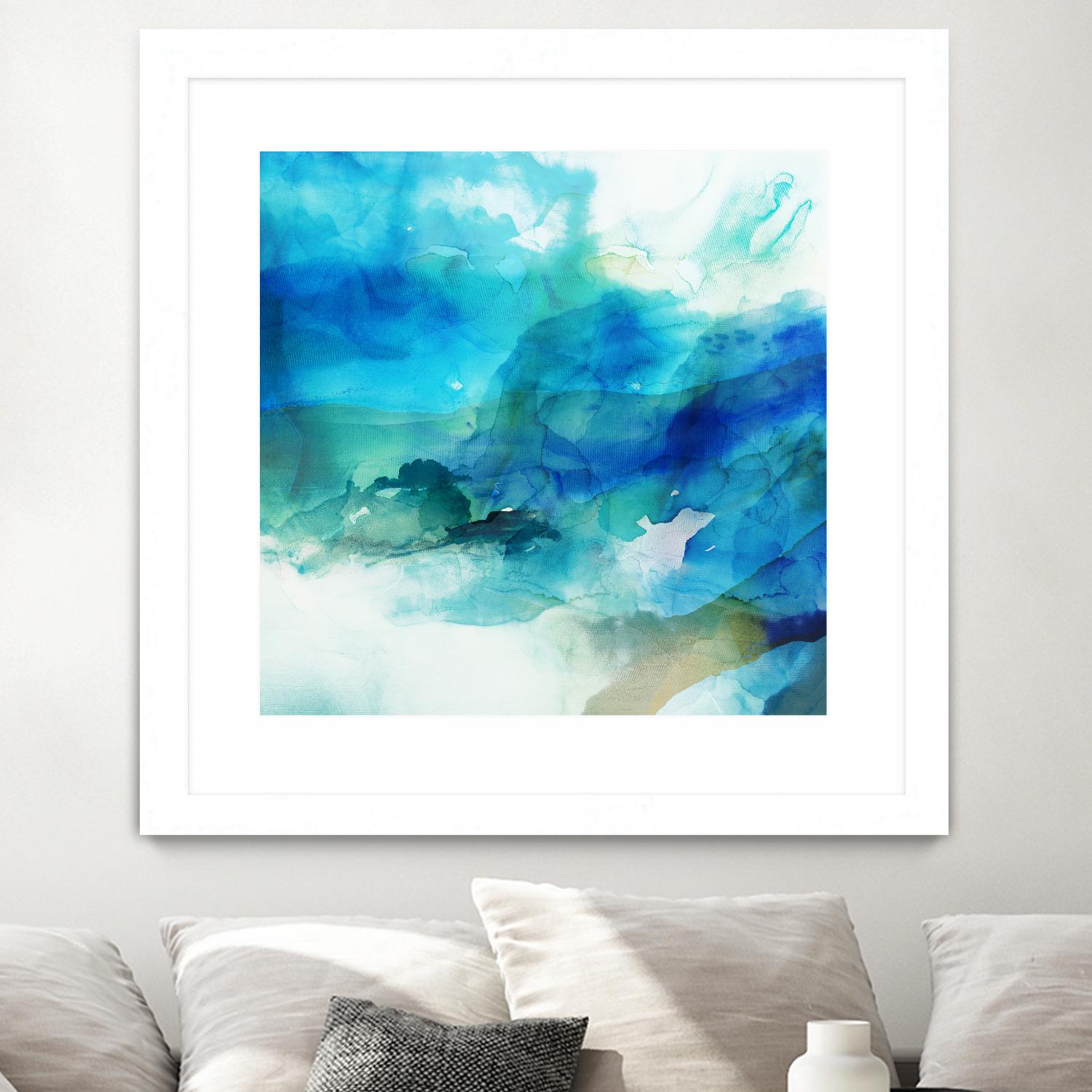 Ephemeral Blue I by Sisa Jasper on GIANT ART - blue abstract