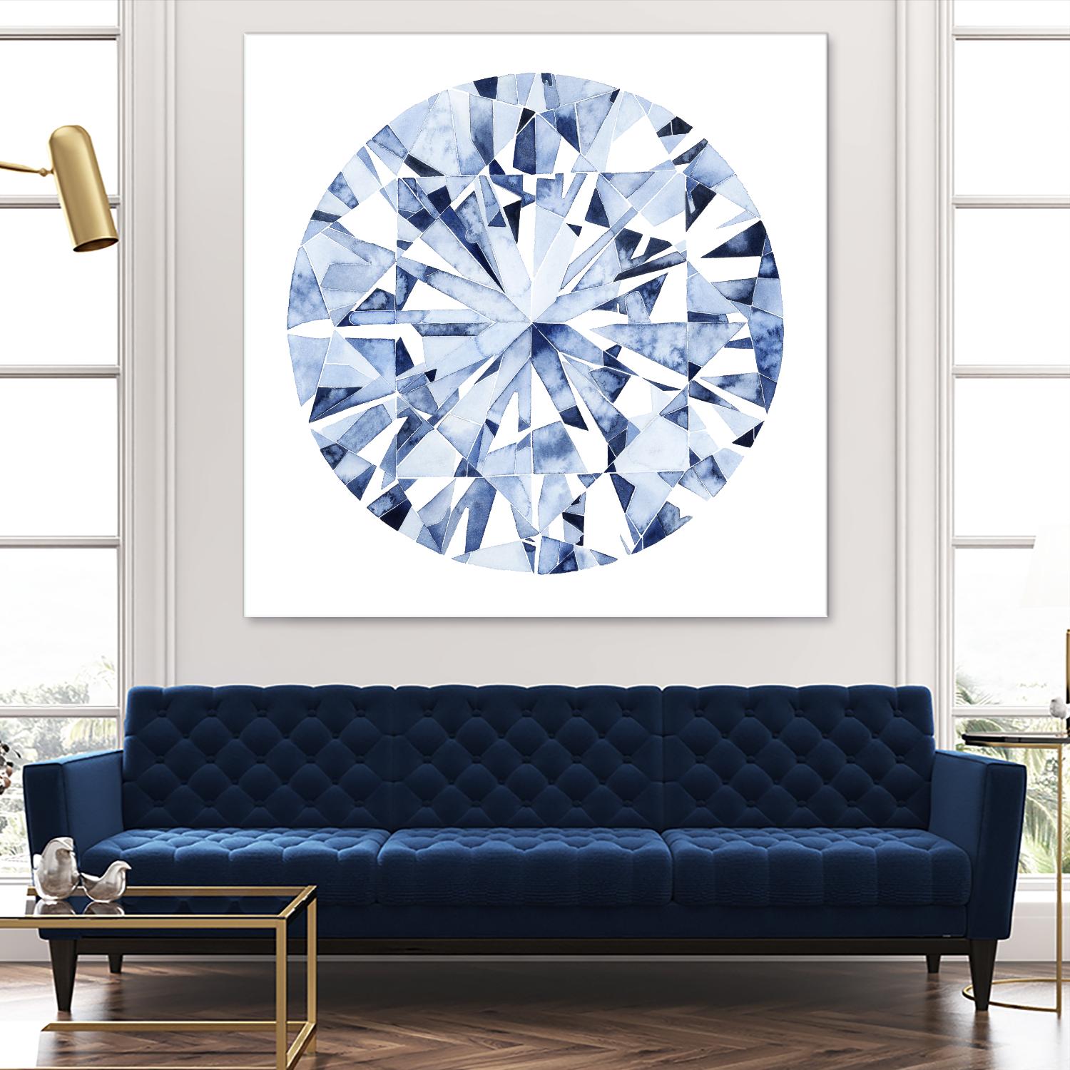 Diamond Drops I by Grace Popp on GIANT ART - blue abstract