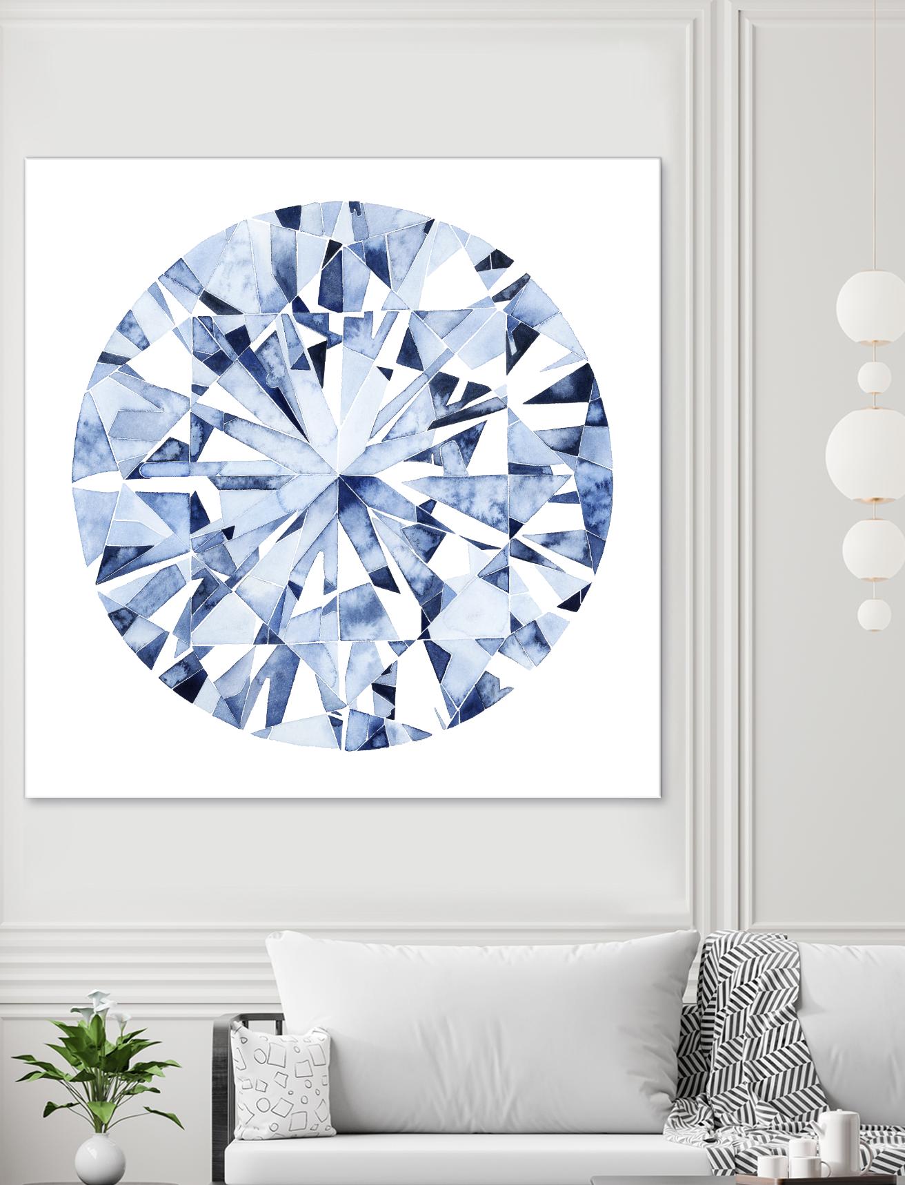 Diamond Drops I by Grace Popp on GIANT ART - blue abstract