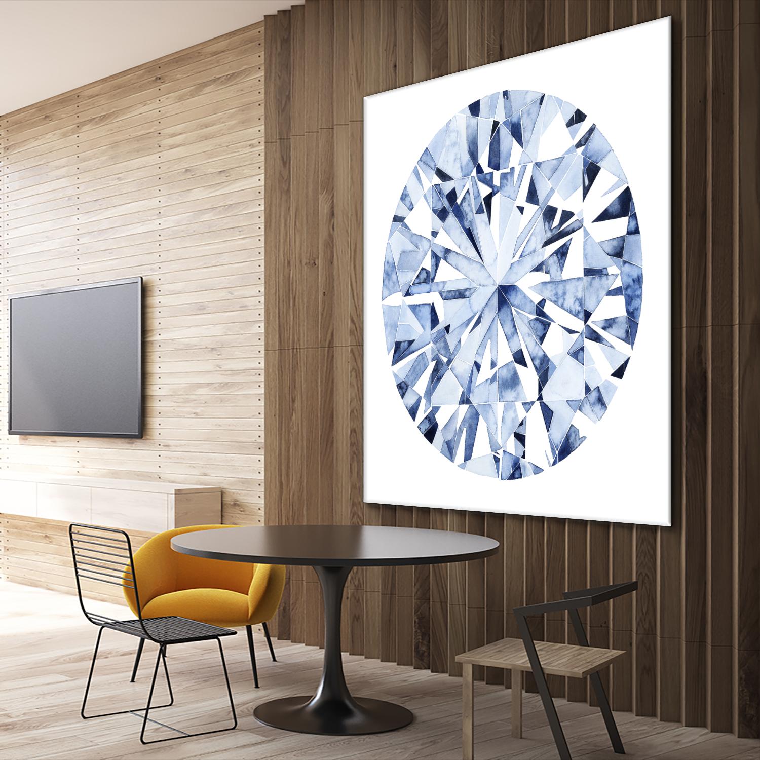 Diamond Drops I by Grace Popp on GIANT ART - blue abstract