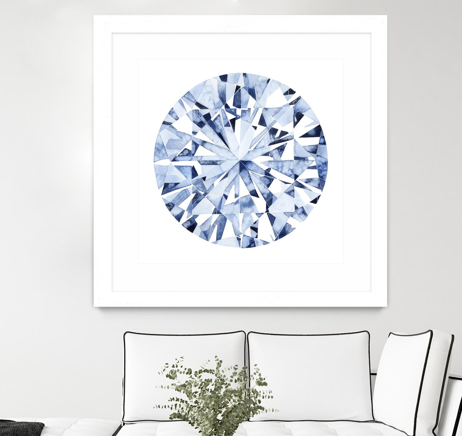 Diamond Drops I by Grace Popp on GIANT ART - blue abstract
