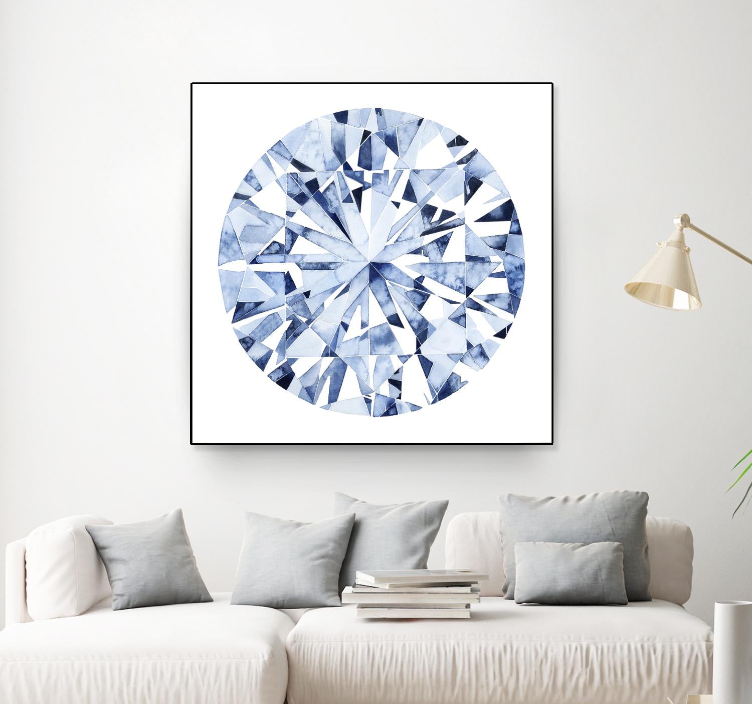 Diamond Drops I by Grace Popp on GIANT ART - blue abstract